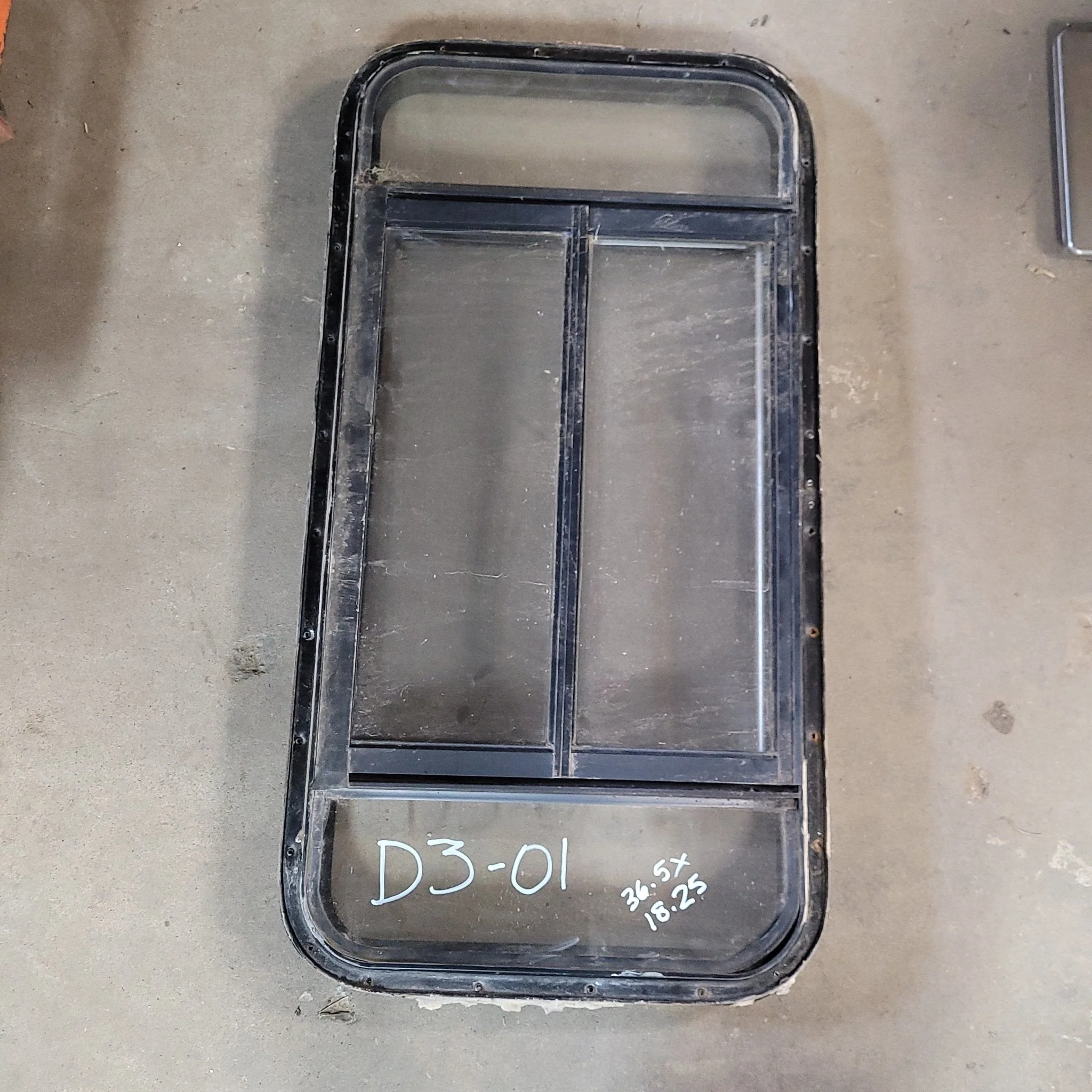 Used Black Radius Opening Window : 36 1/2 X 18 1/4 X 2" D - Image 2