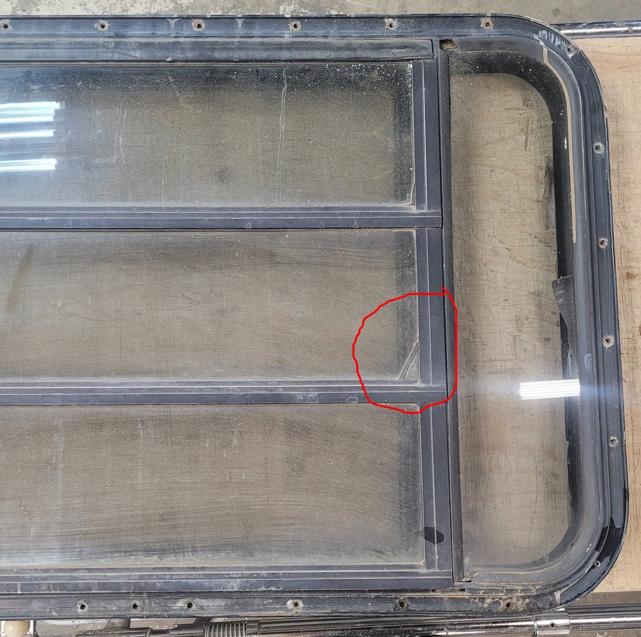 Used Black Radius Opening Window : 36 3/4" W x 23 1/4" H x 1 1/4" D - Image 3