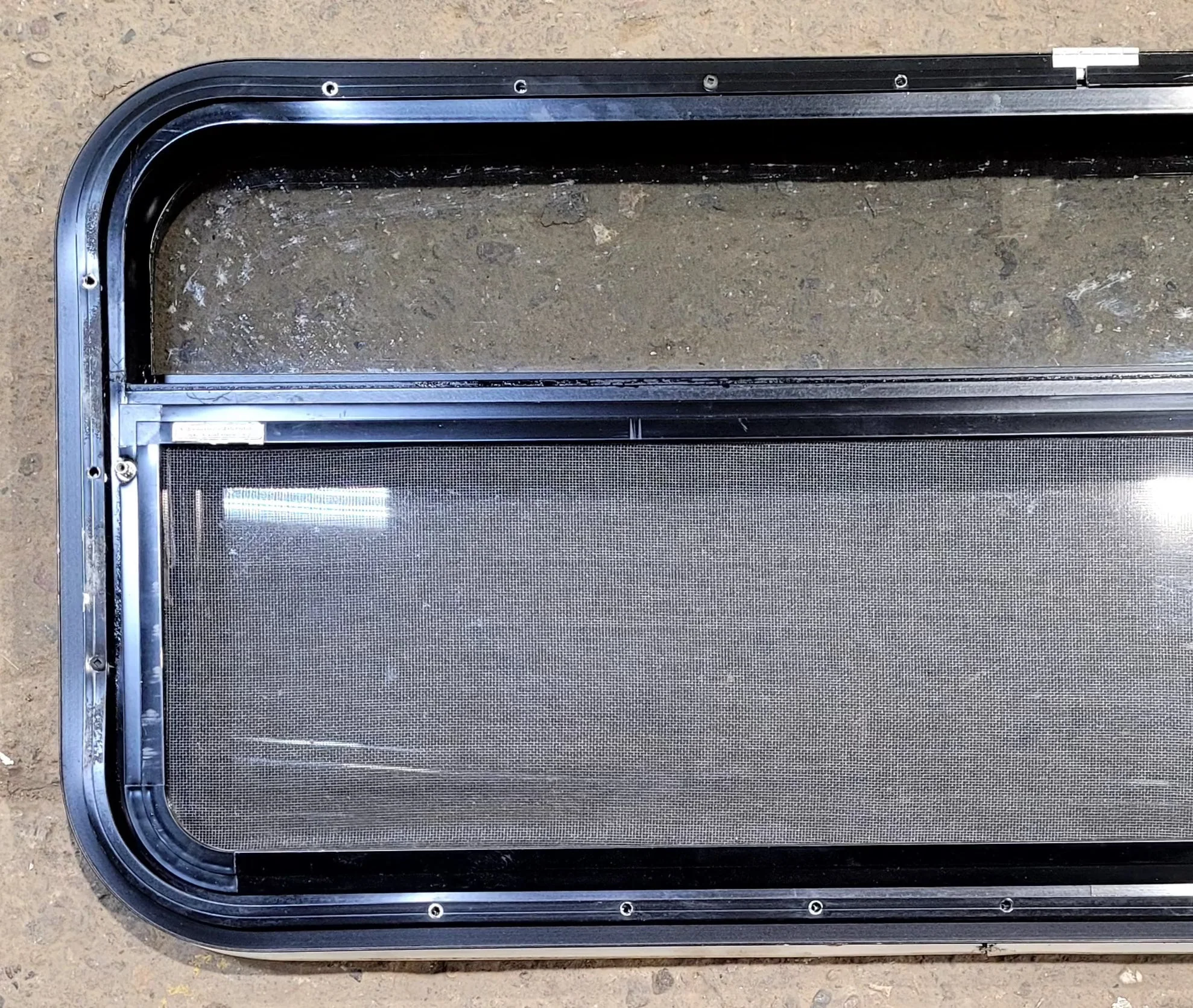 Used Black Radius Opening Window : 41 1/4" W x 17 1/4" H x 1 1/8" D - Image 6