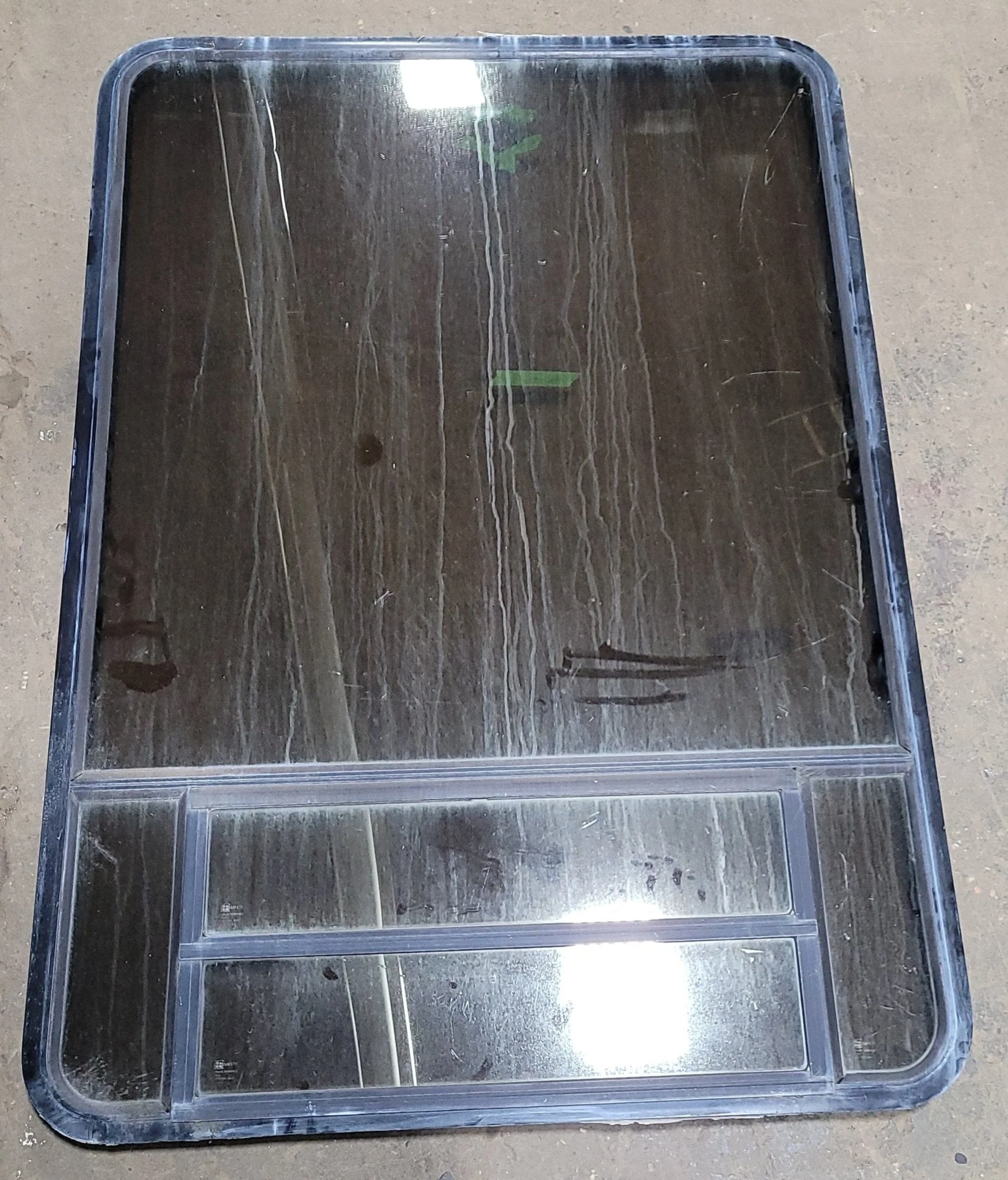 Used Black Radius Opening Window : 41 1/4" W X 59 1/2" H X 1 7/8" D
