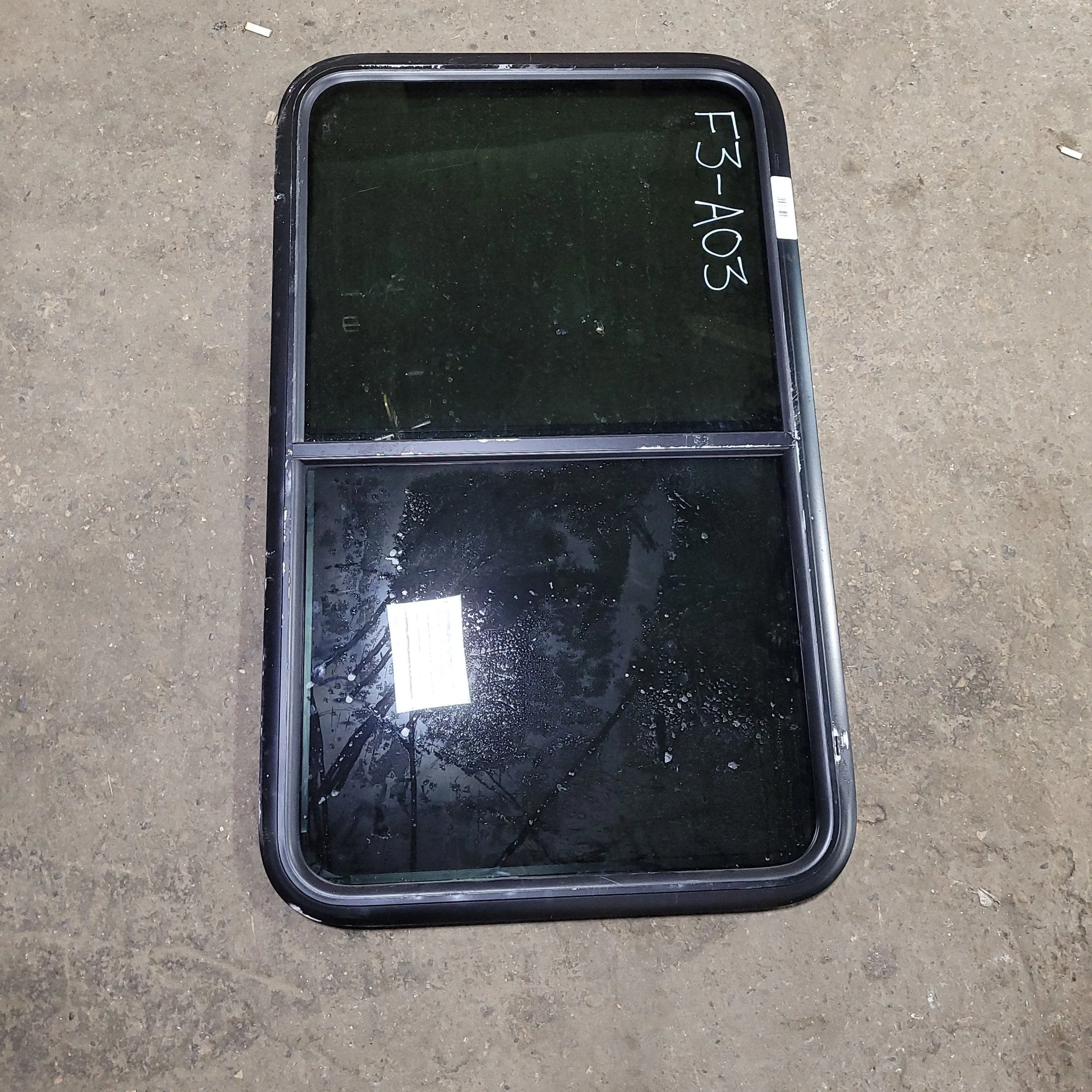 Used Black Radius Opening Window : 41 3/4" X 25 1/4" X 1 1/4" D