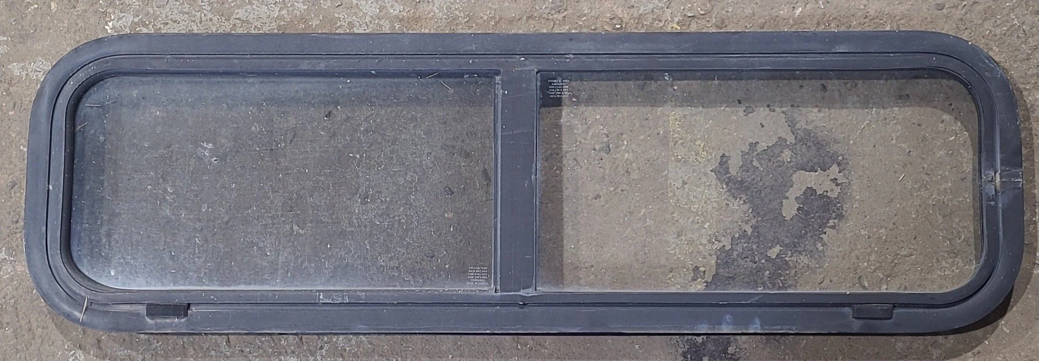 Used Black Radius Opening Window : 42 1/4" W x 11 3/4" H x 1 7/8" D