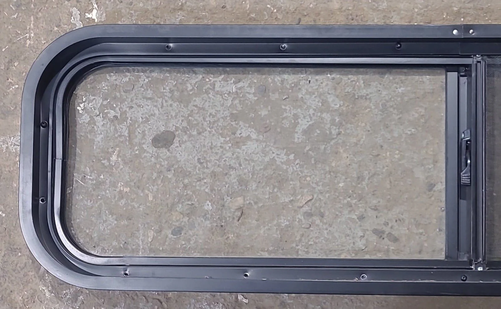 Used Black Radius Opening Window : 42 1/4" W x 11 3/4" H x 1 7/8" D - Image 8
