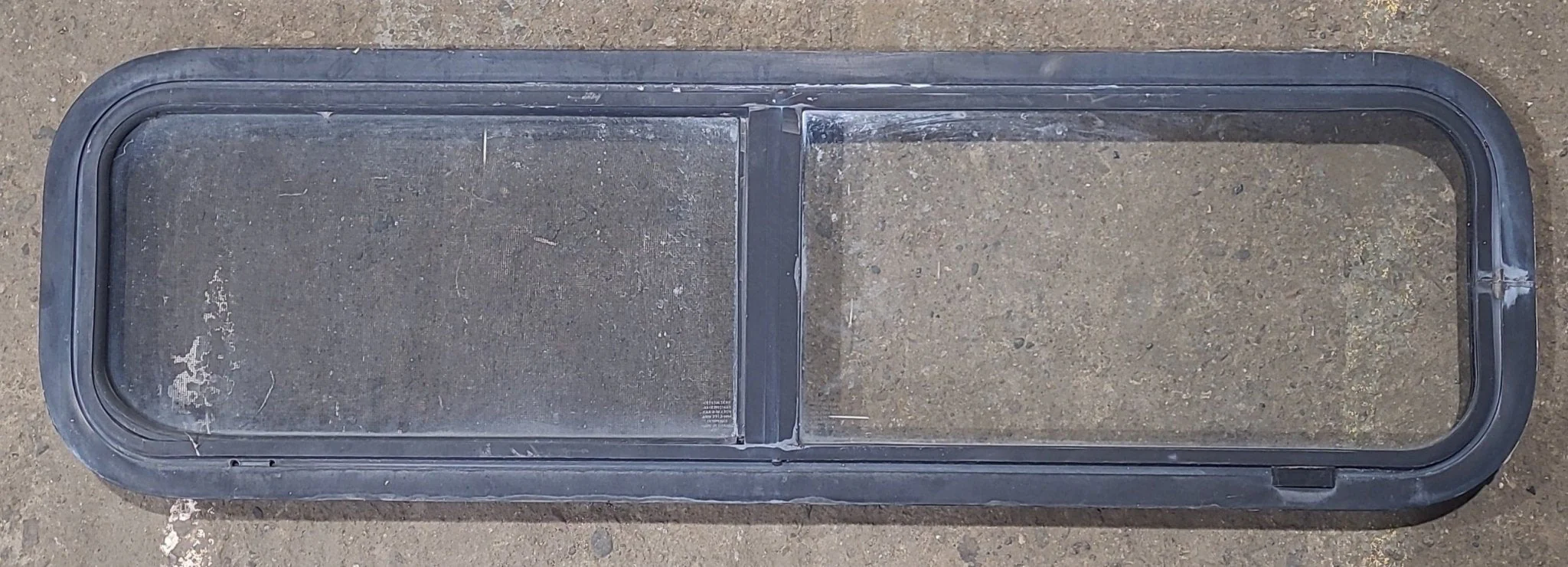 Used Black Radius Opening Window : 42 1/4" W x 11 3/4" H x 1 7/8" D