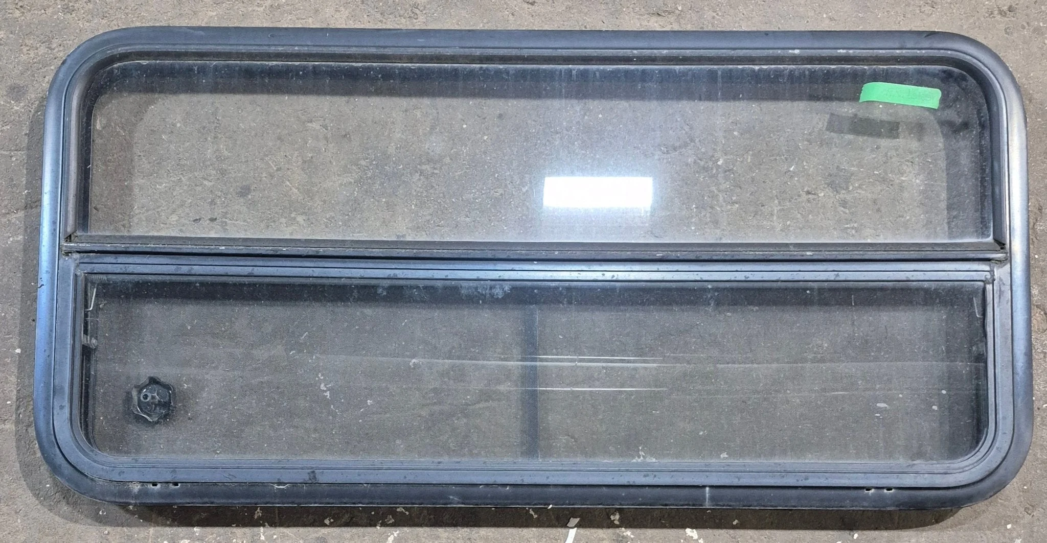 Used Black Radius Opening Window : 45 1/4" W x 21 1/4" H x 1 7/8" D