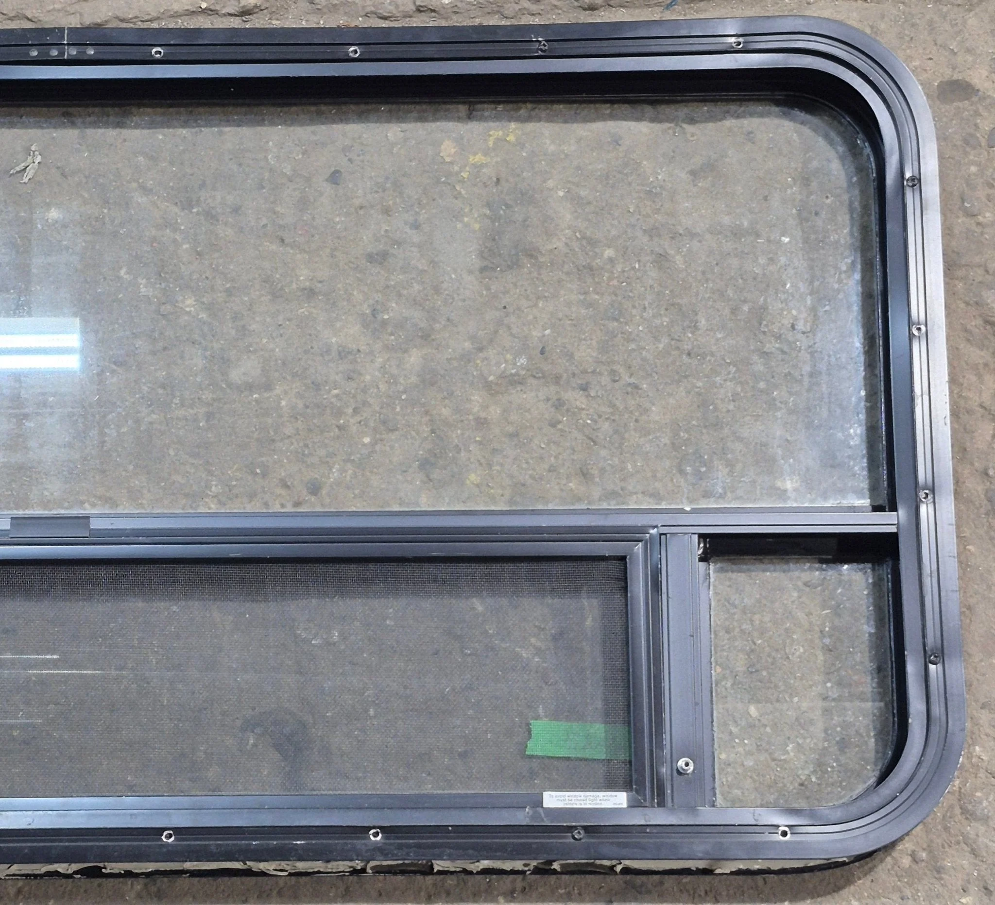 Used Black Radius Opening Window : 45 1/4" W x 21 1/4" H x 1 7/8" D - Image 6
