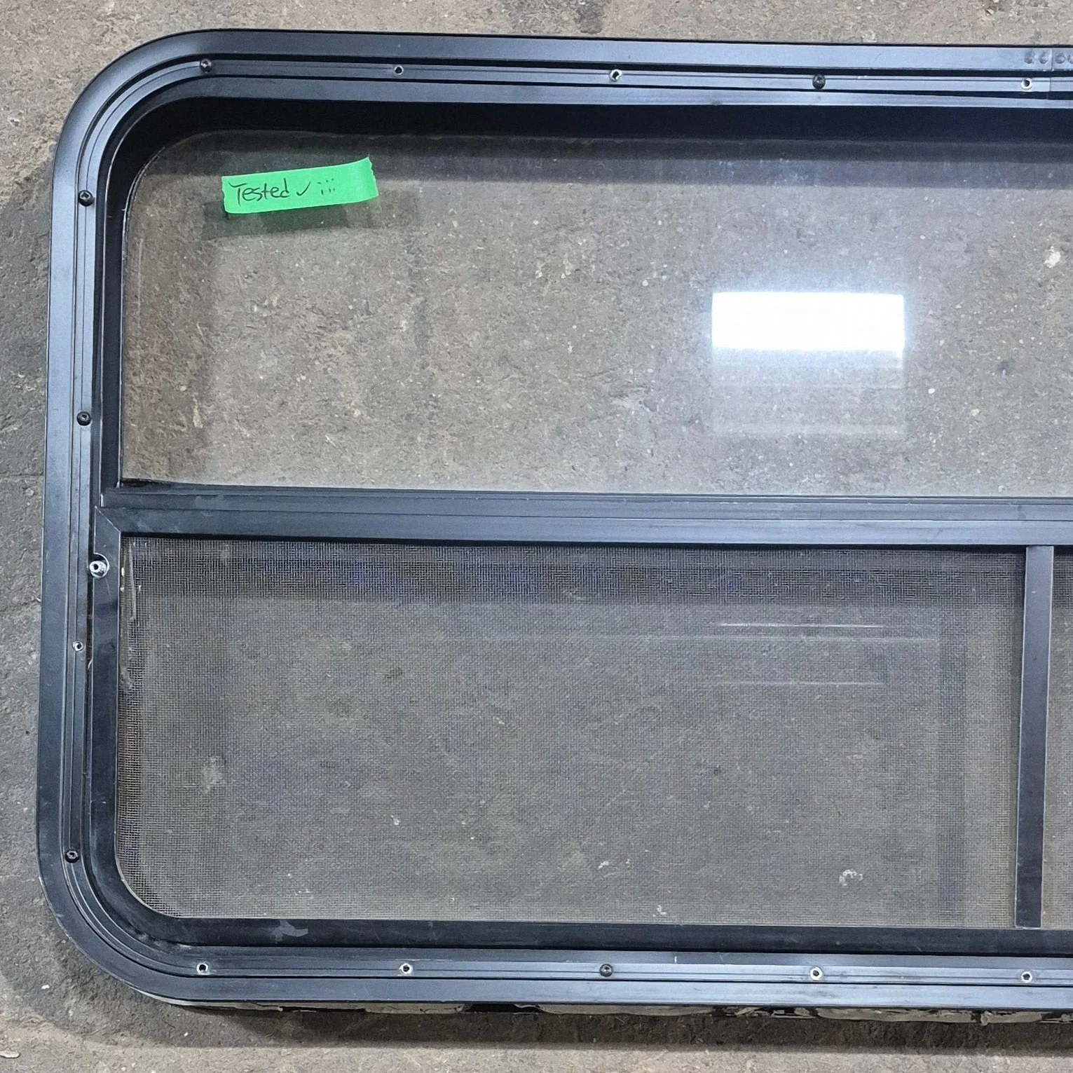 Used Black Radius Opening Window : 45 1/4" W x 21 1/4" H x 1 7/8" D - Image 5