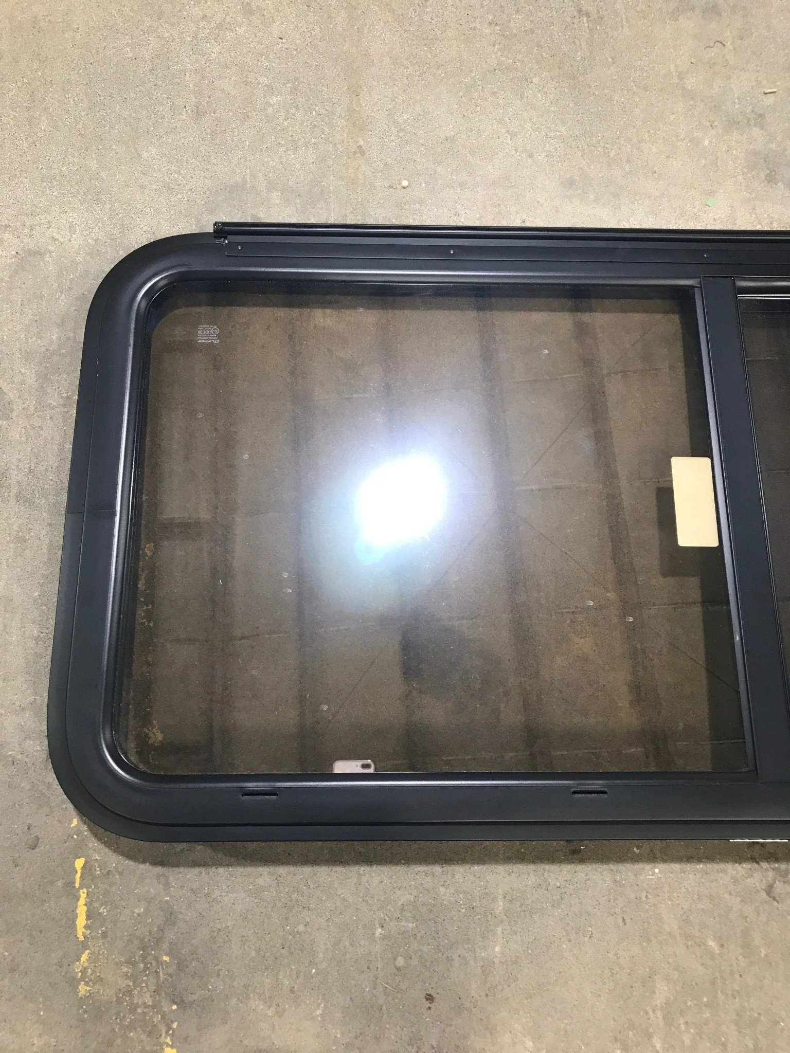 Used Black Radius Opening Window : 47 1/2" W x 21 1/2" H x 1 1/2" D - Image 4