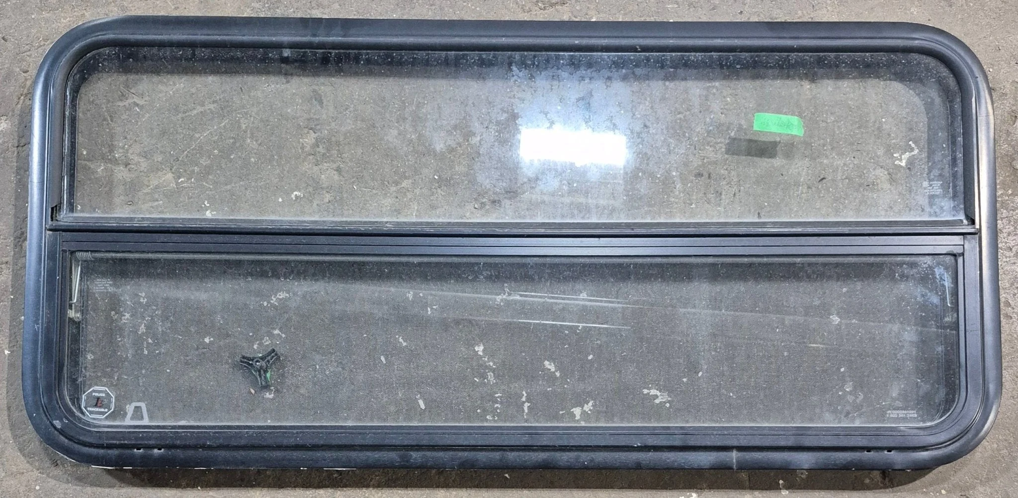 Used Black Radius Opening Window : 47 1/2" W x 21 1/4" H x 1 1/4" D