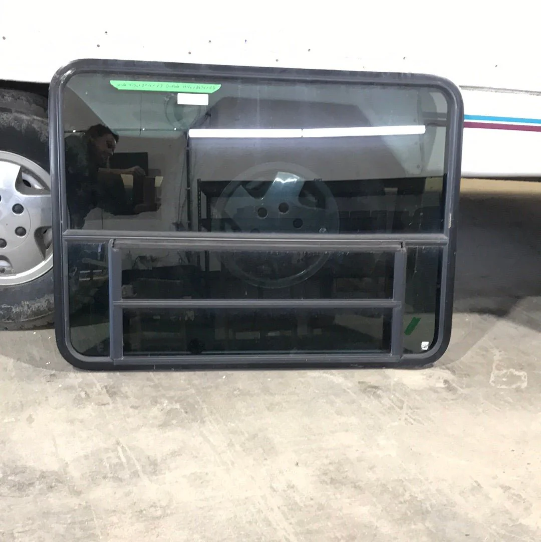Used Black Radius Opening Window : 47 1/2" X 34 1/2" X 2" D