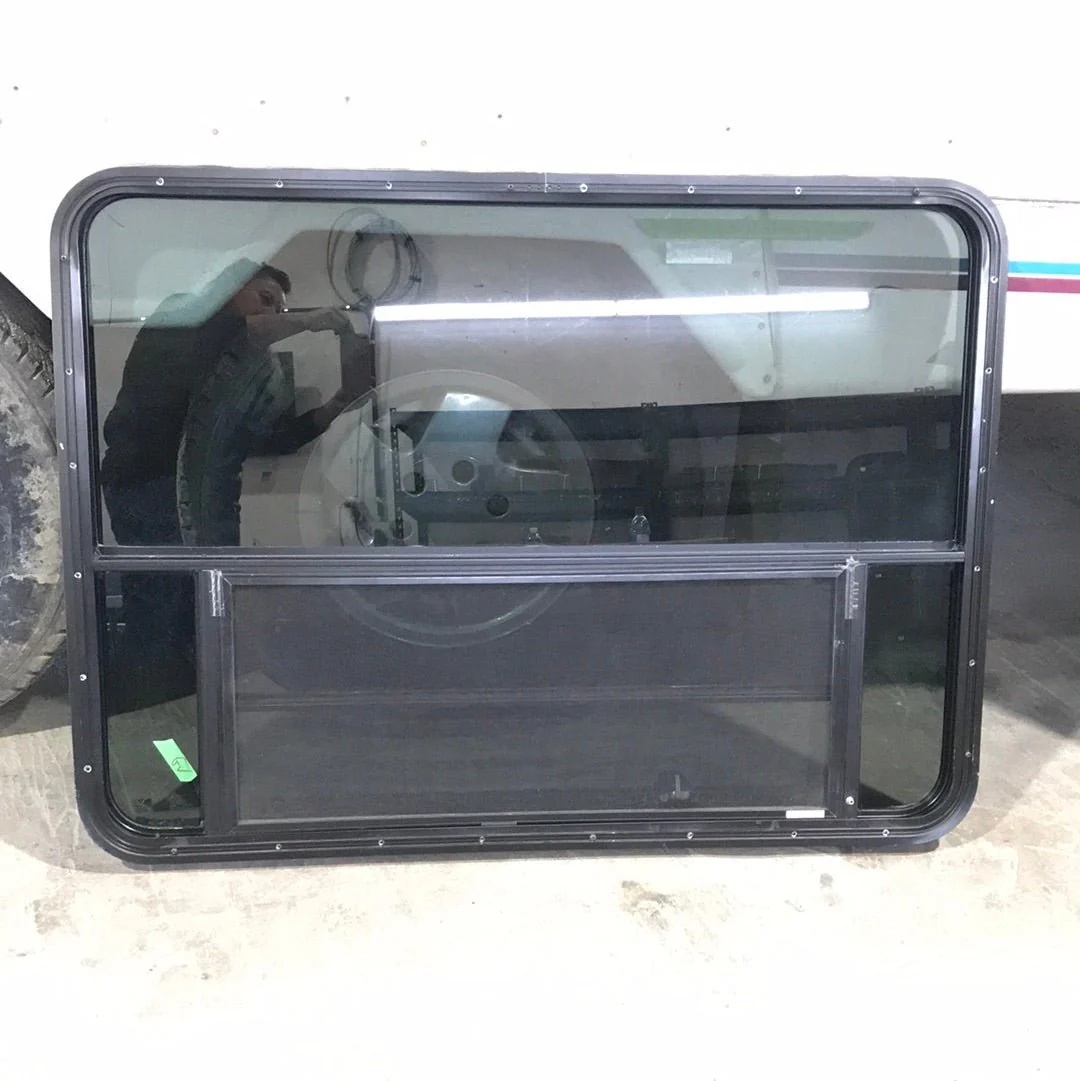 Used Black Radius Opening Window : 47 1/2" X 34 1/2" X 2" D - Image 2