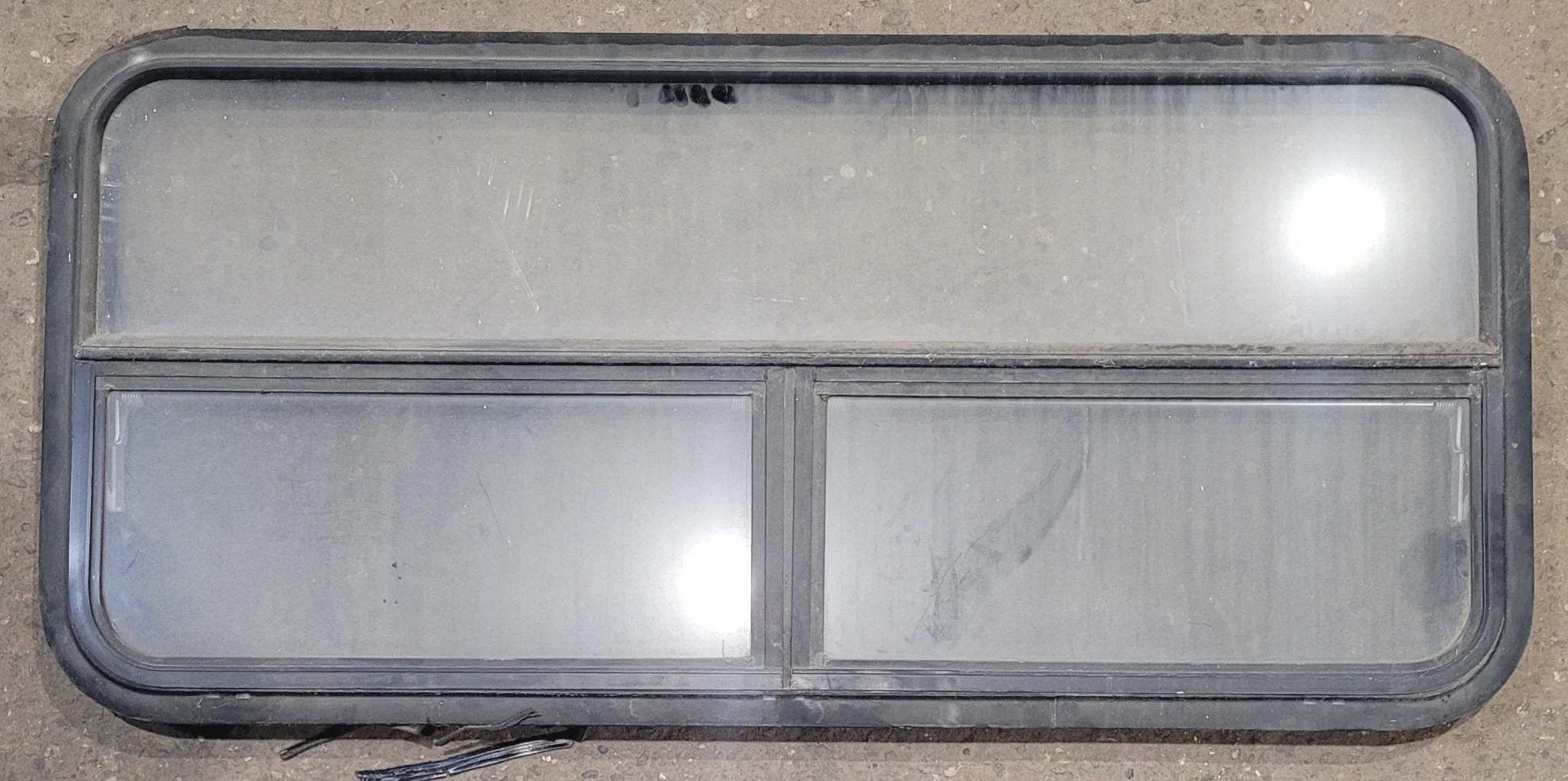 Used Black Radius Opening Window : 47 1/4" W x 21 1/4" H x 1 7/8"