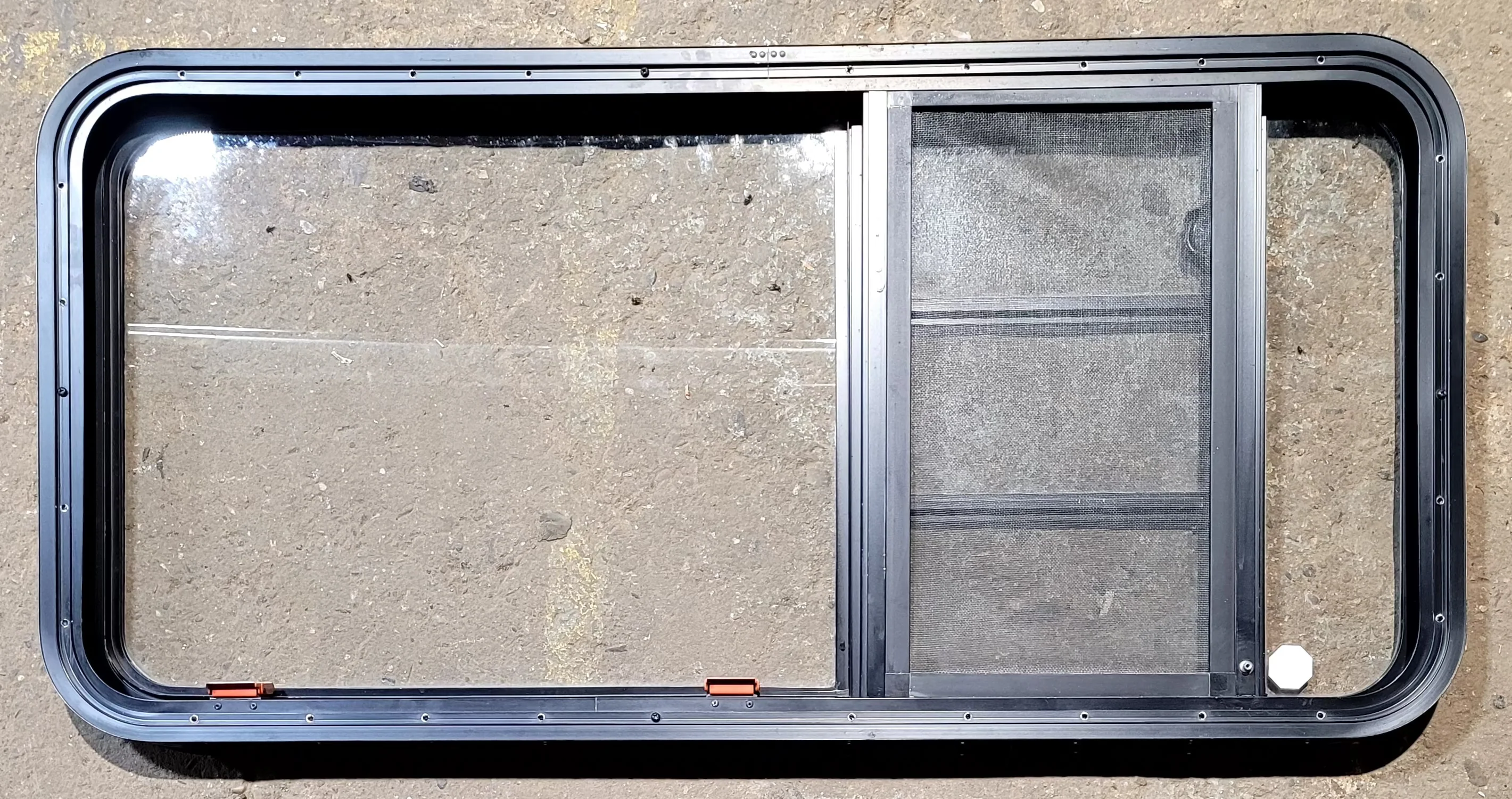 Used Black Radius Emergency Opening Window : 47 1/4" W x 22 1/4" H x 1 3/4" - Image 4