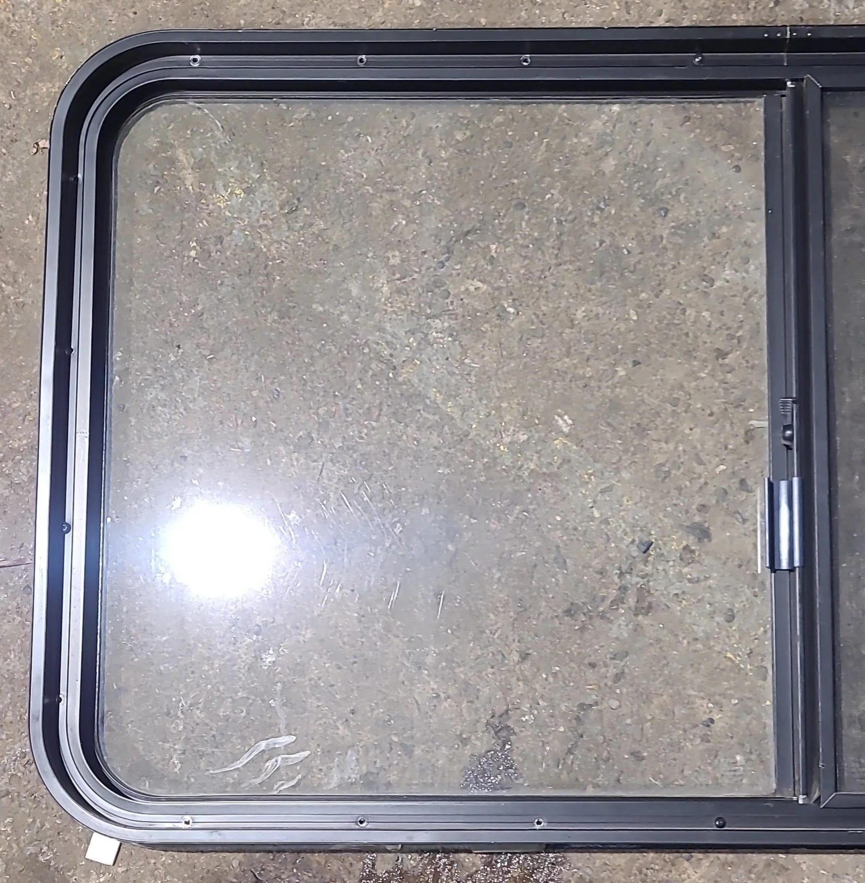 Used Black Radius Opening Window : 48 1/2" W x 26" H x 1 3/4" D - Image 7