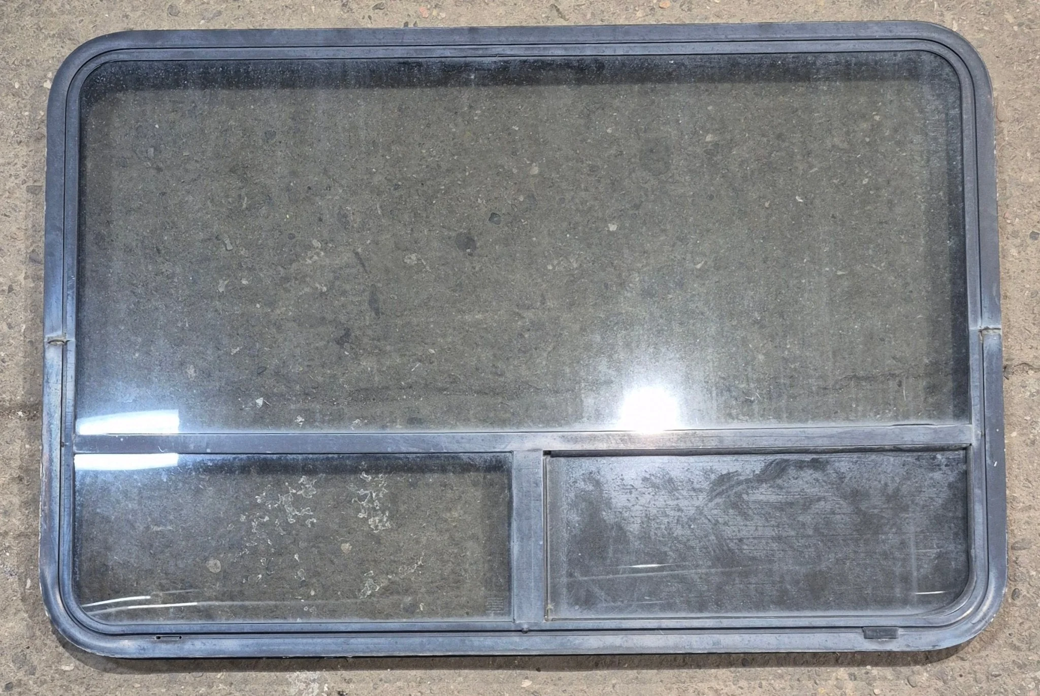 Used Black Radius Opening Window : 48 1/4" W x 31 3/4" H x 1 7/8"