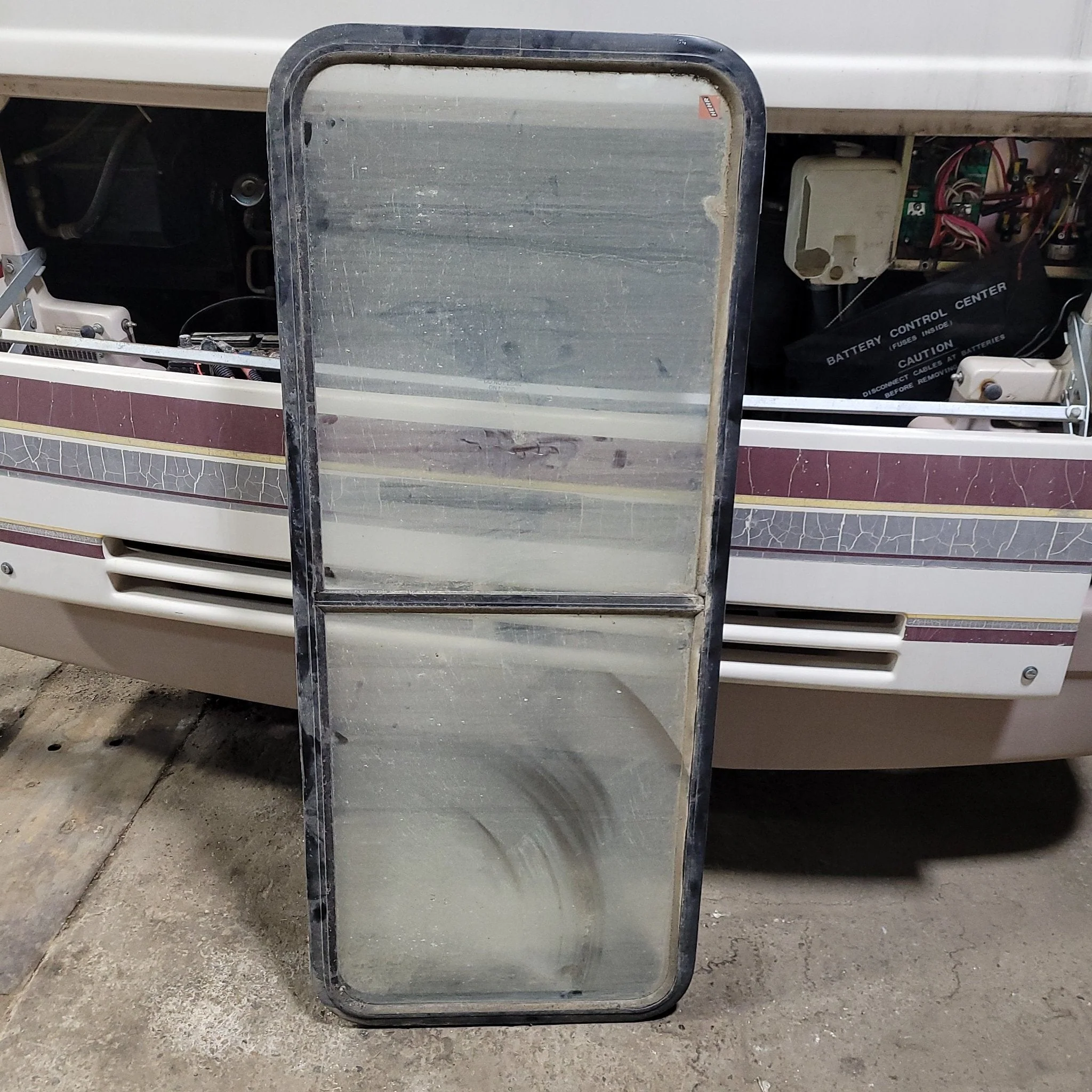 Used Black Radius Opening Window : 54 3/4" X 22" X  2" D