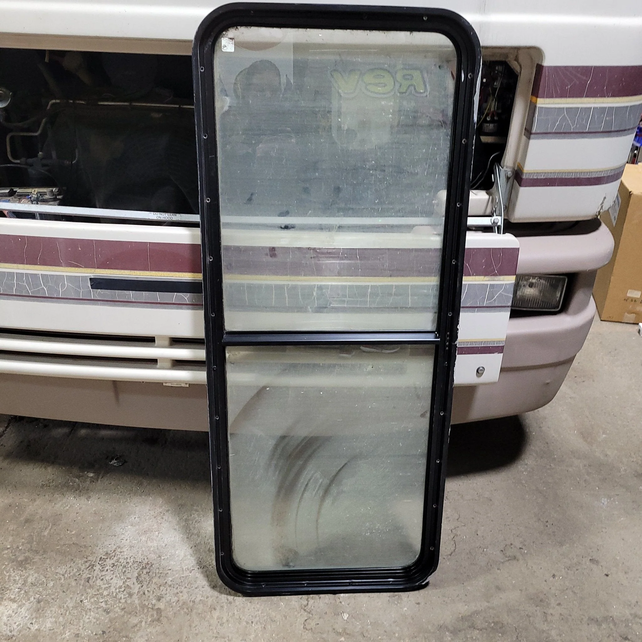 Used Black Radius Opening Window : 54 3/4" X 22" X  2" D - Image 4