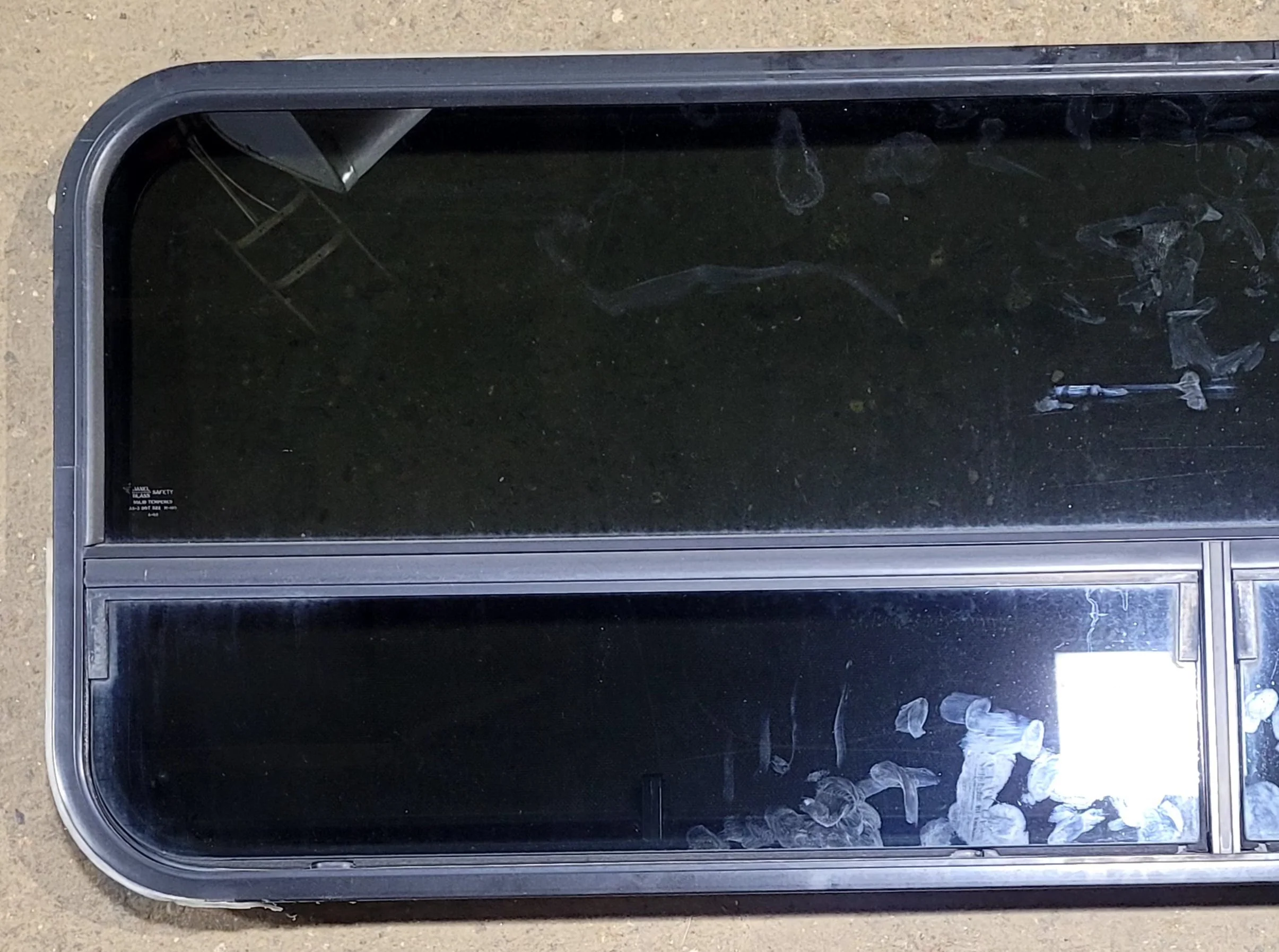 Used Black Radius Opening Window : 57 1/2" W x 20 1/4" H x 1" D - Image 2