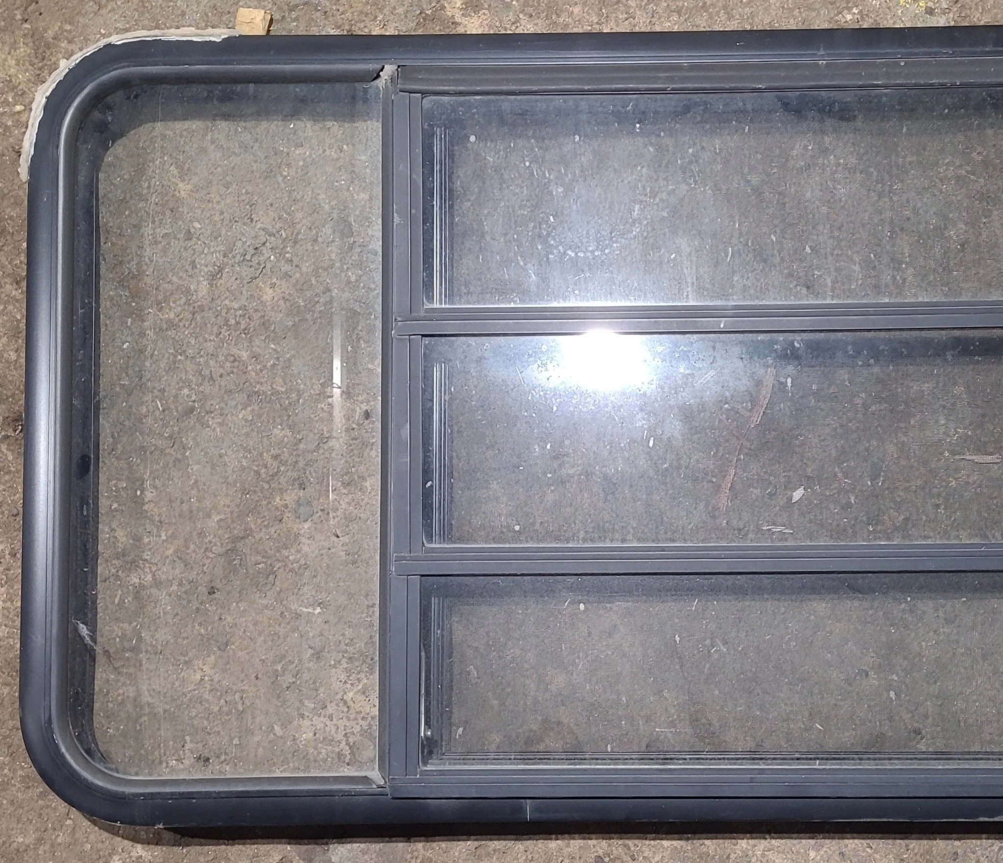 Used Black Radius Opening Window : 59 3/4" W x 26" H x 1 1/4" D - Image 2