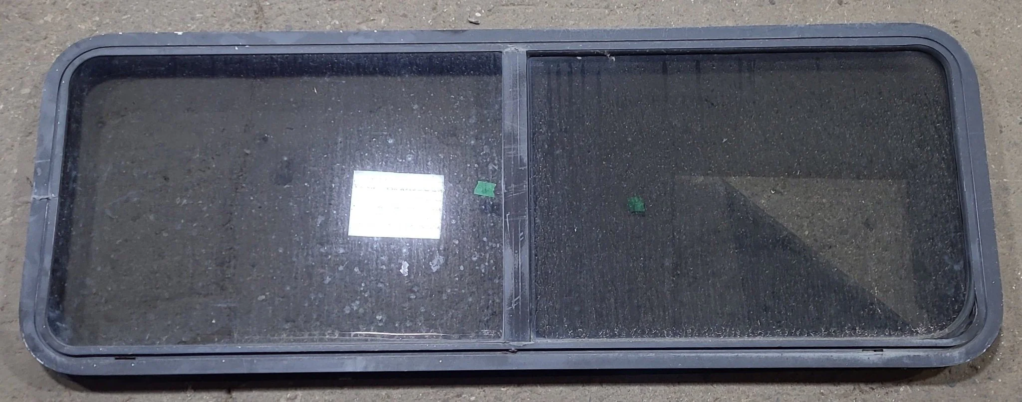 Used Black Radius Opening Window : 60 1/4" W x 21 3/4" H x 1 3/4" D