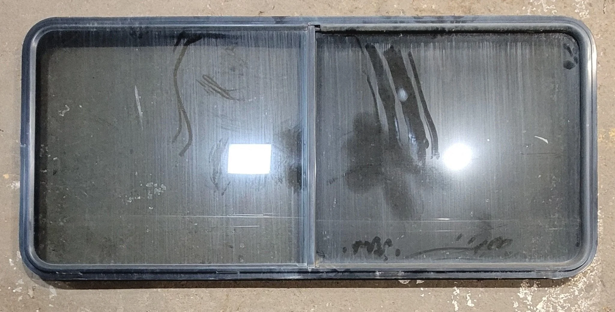 Used Black Radius Opening Window : 64 1/4" W x 28 3/4" H x 1 3/4"