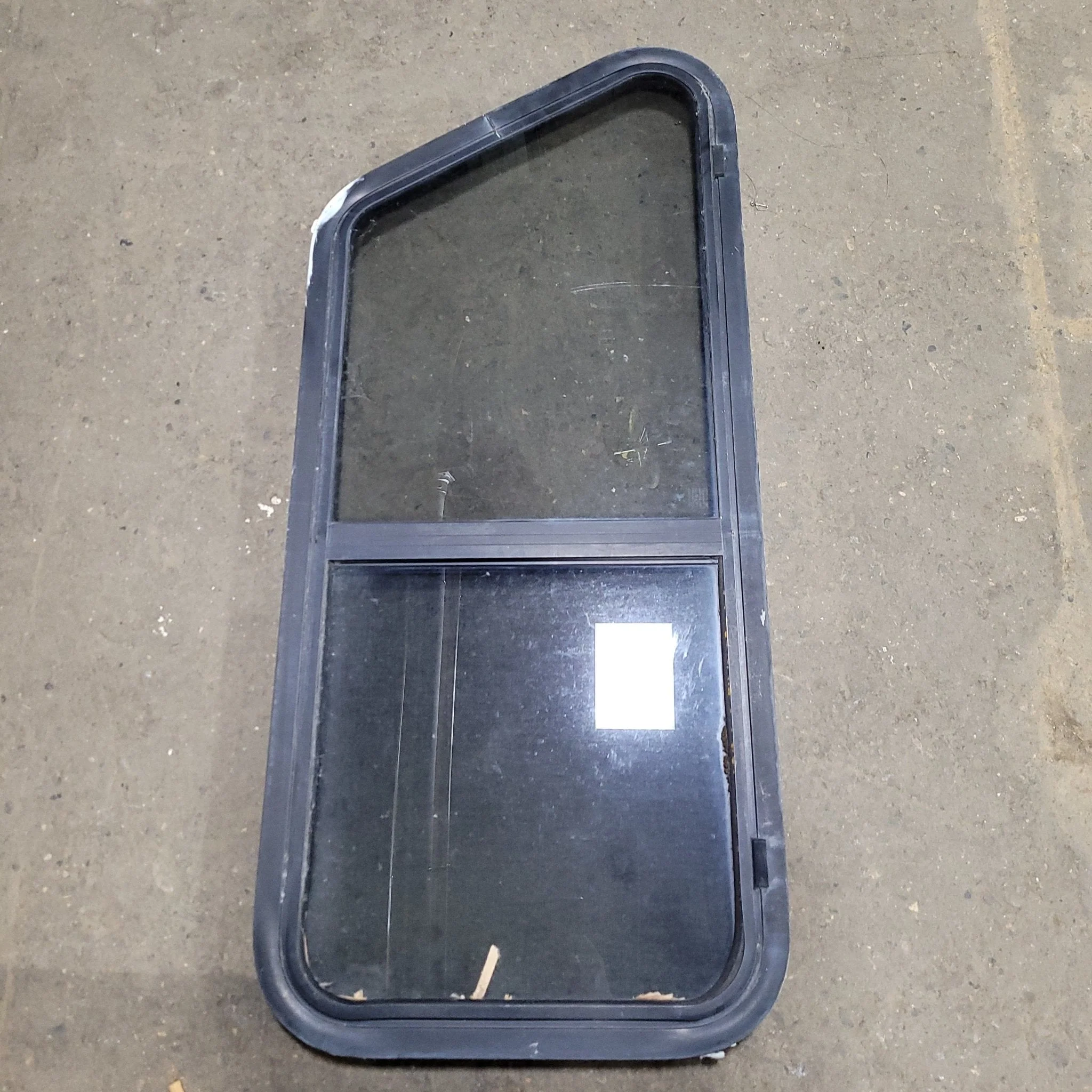 Used Black Radius Slanted Opening Window : 42 3/4" X 17 1/4" X 2" D