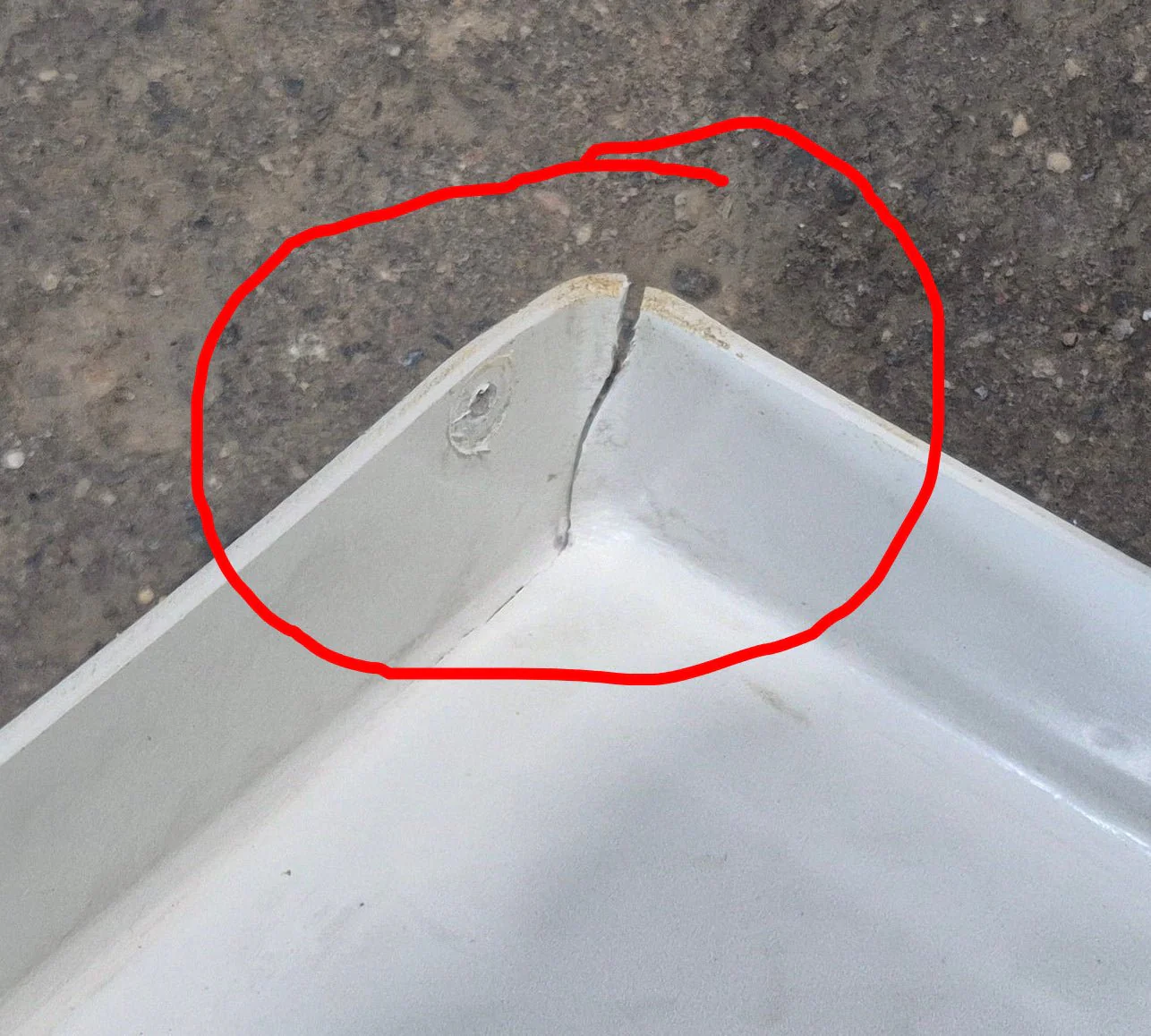 Used Bathroom Corner Sink, Off-White - 18 1/2" x 19 1/2" x 5 1/2" D - Image 4