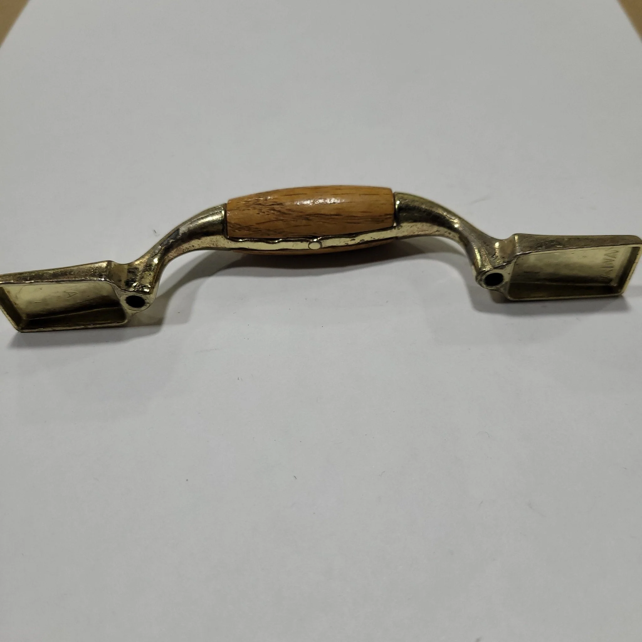 Used Bronze (with wooden center) Cabinet Handle 3" Hole Spacing - Image 3