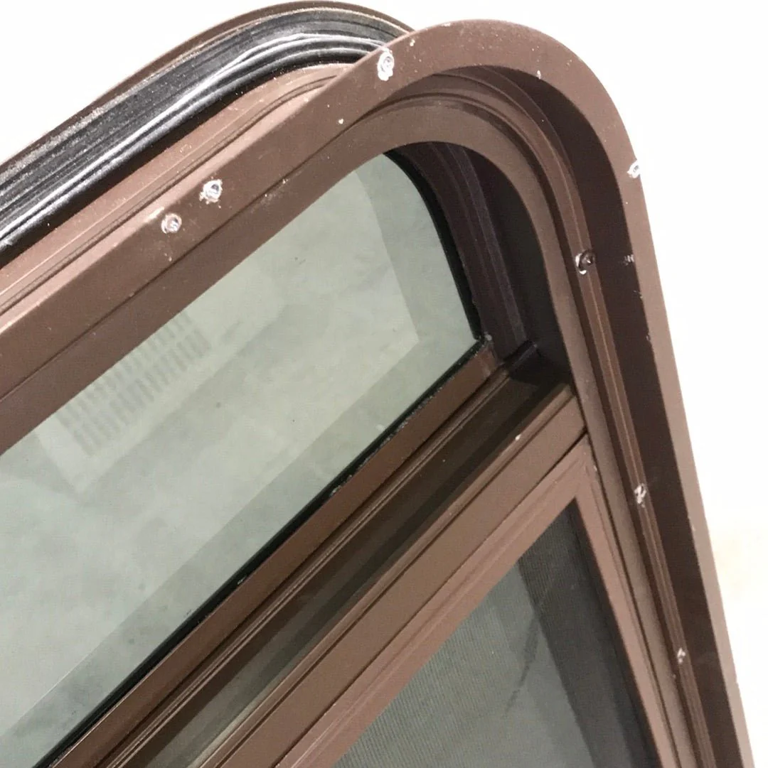 Used Brown Radius Dual Pane-Storm Window : 41 1/4" W x 14 3/4" H x 1 1/2" D - Image 4