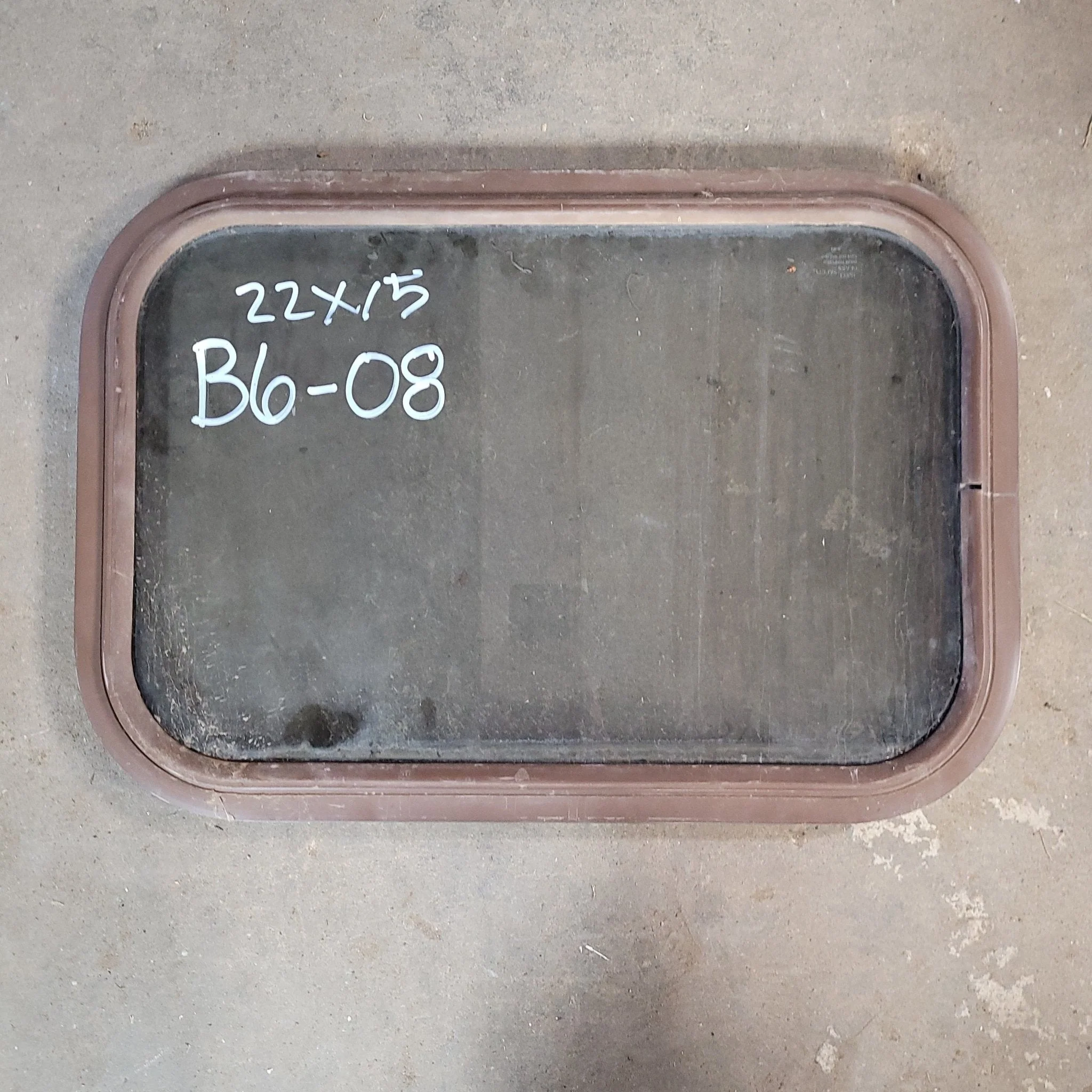 Used Brown Radius Non-Opening Window : 22 X 15 X 2" D