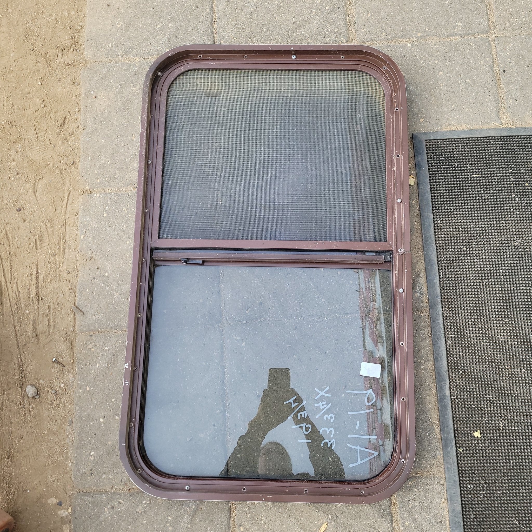 Used Brown Radius Opening Window : 33 3/4 X 19 3/4 X 2" D