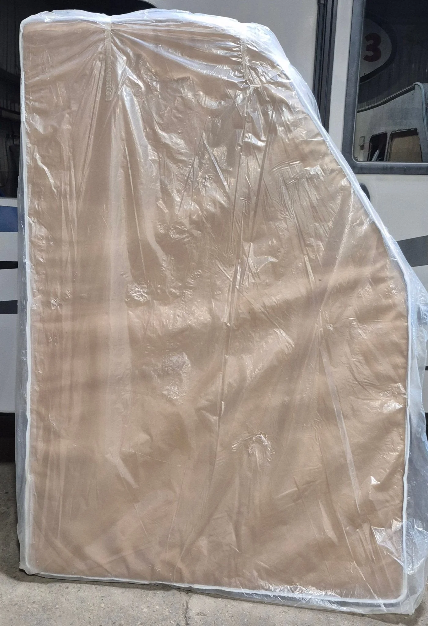 Used Bunk Mattress 74" x 28" x 4" D- with diagonal cut corner - Image 3