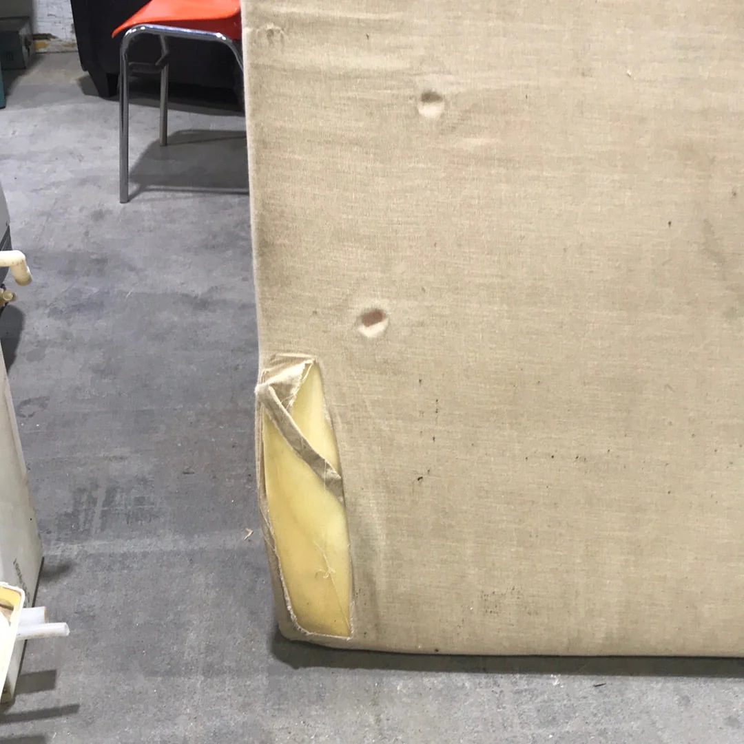 Used Bunk Mattress 72" X 50 1/2" X 6" D- with diagonal cut corner - Image 3