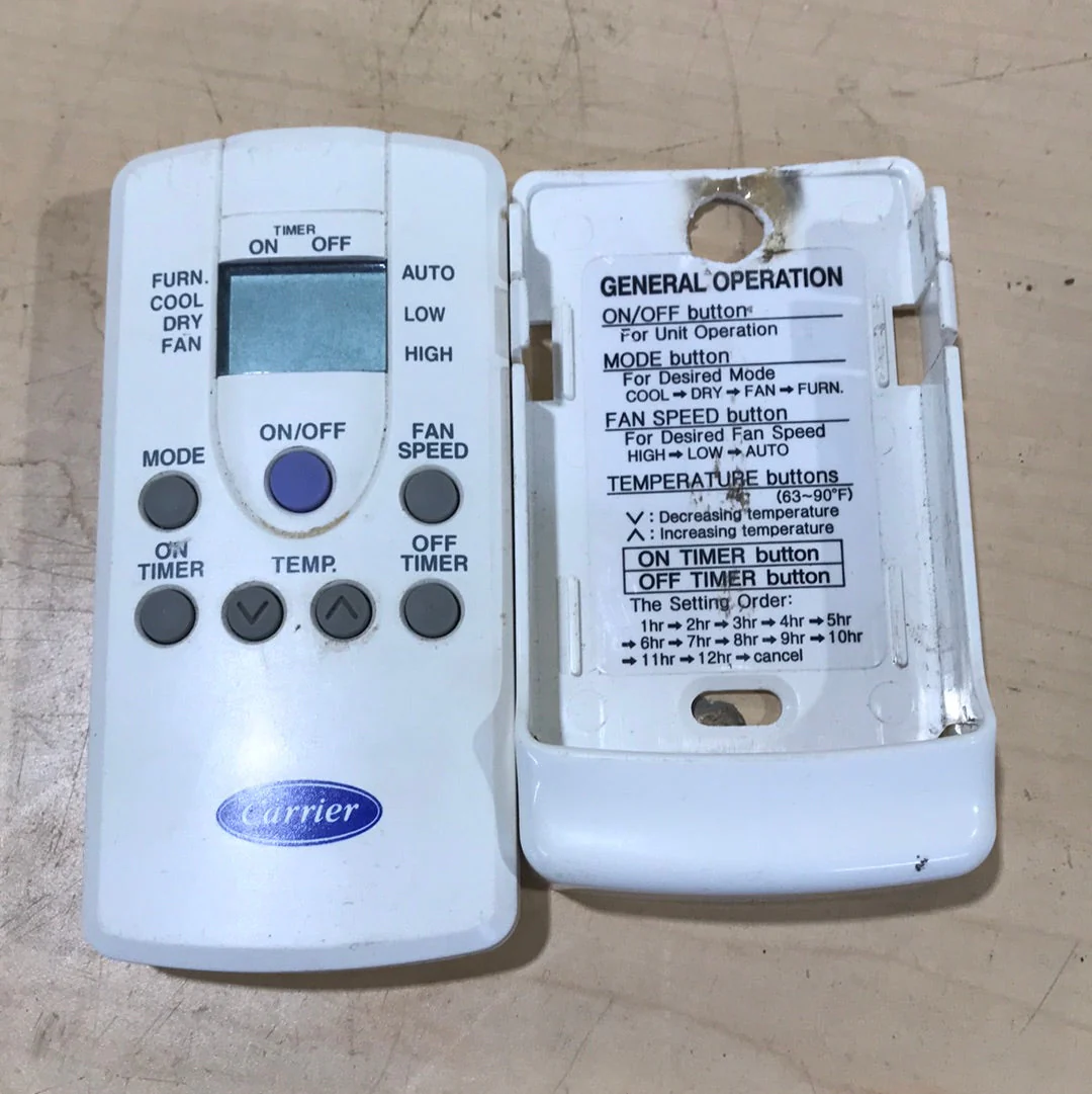 Used Carrier Air Conditioner Digital Remote/ Thermostat - 71DC6E58030 , MH 040501176 - Image 3