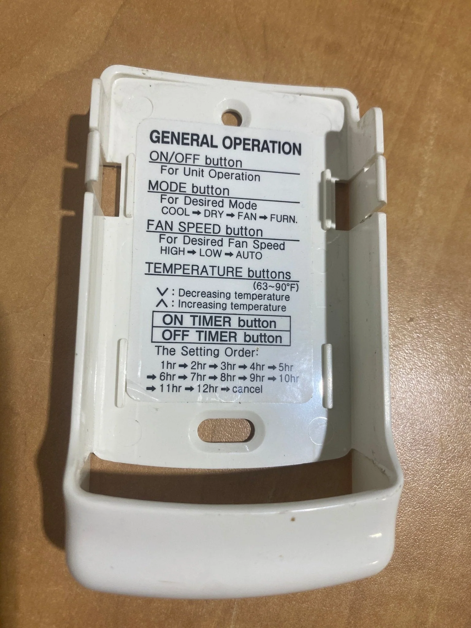 Used Carrier Air Conditioner Remote/ Thermostat Cradle - 44-50020-00 - Image 4