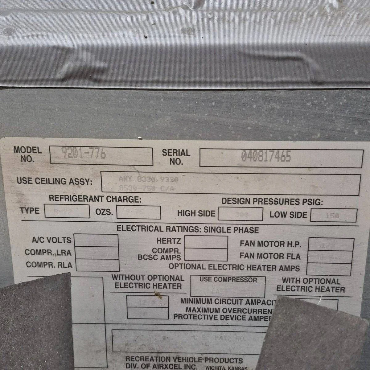 Used Coleman Air Conditioner, Head Unit, 9200 BTU, Cool Only - 9201A776 - Image 5