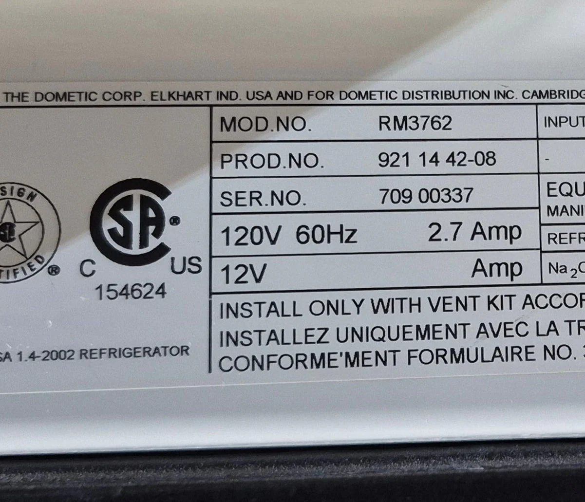 Used Complete Dometic Fridge, 2-Way - RM3762 - Image 8