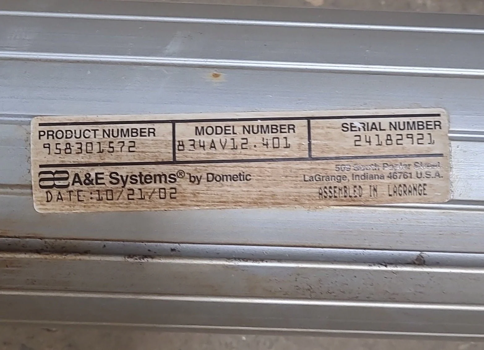 Used Complete Manual Awning A&E Dometic 12' No canvas - Image 9