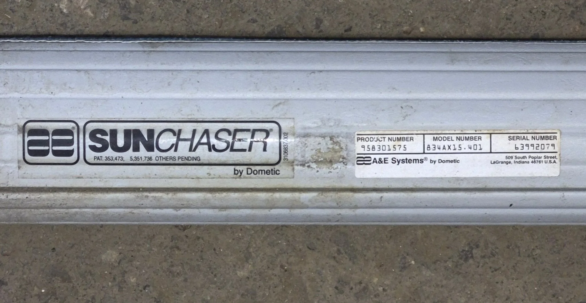 Used Complete Manual Awning Dometic / A&E 15' No Canvas - Image 2