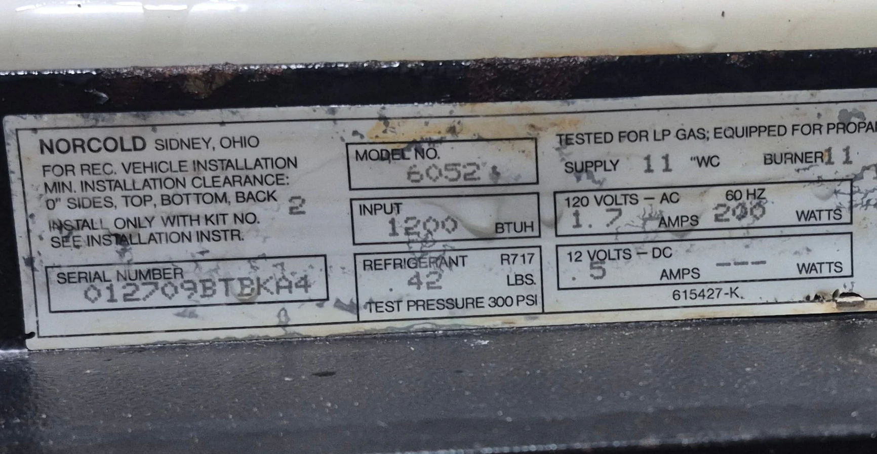 Used Complete Norcold Fridge, 2-Way - 6052 - Image 7