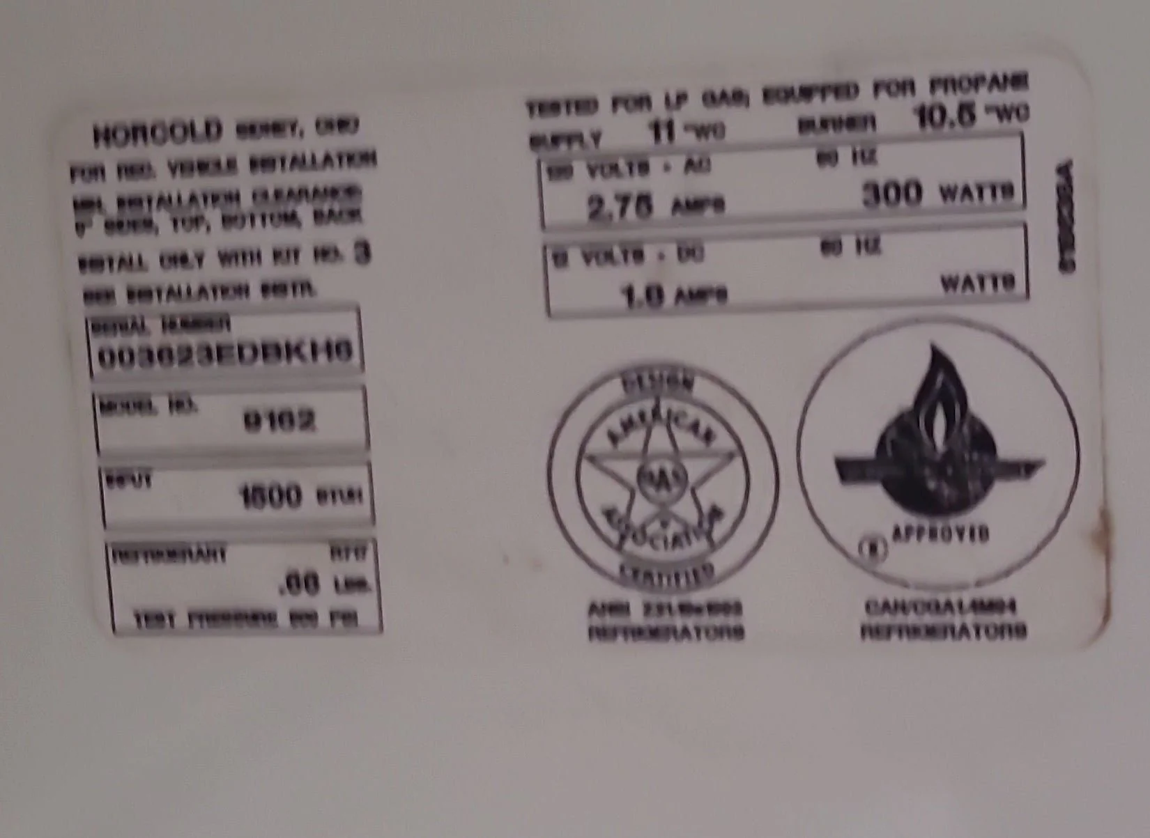 Used Complete Norcold Fridge, 2-Way - 9162 - Image 8
