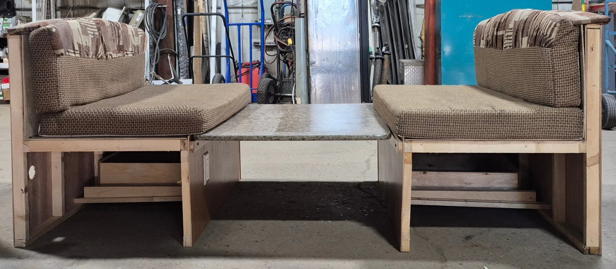 Used Complete RV Dinette Set - 40 3/8” D x 74 3/4" W x 33 3/8" H - Does not include table hardware - Image 11