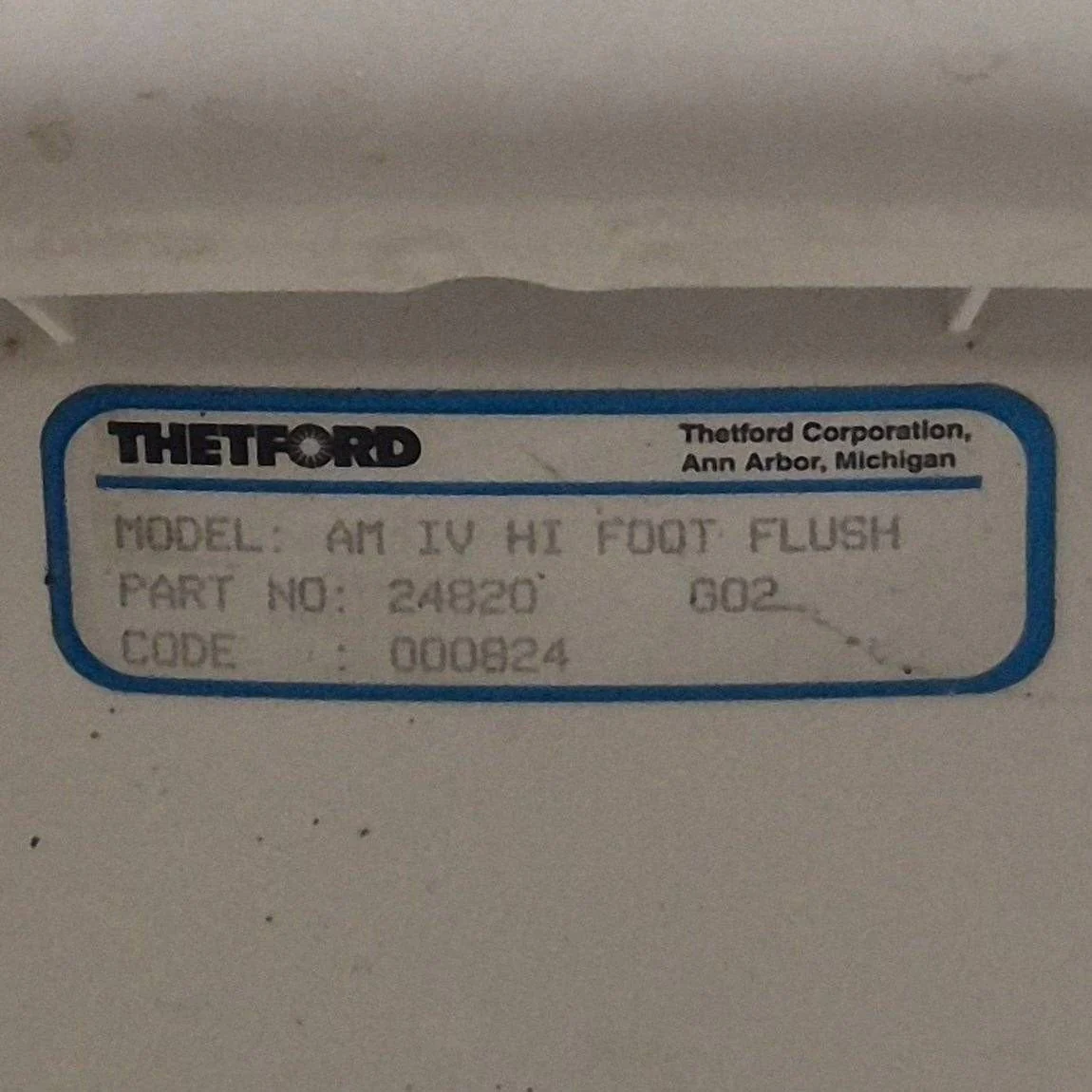 Used Complete Thetford Toilet, Foot Flush, High Profile, White - AQUA MAGIC IV , 24820 - Image 2