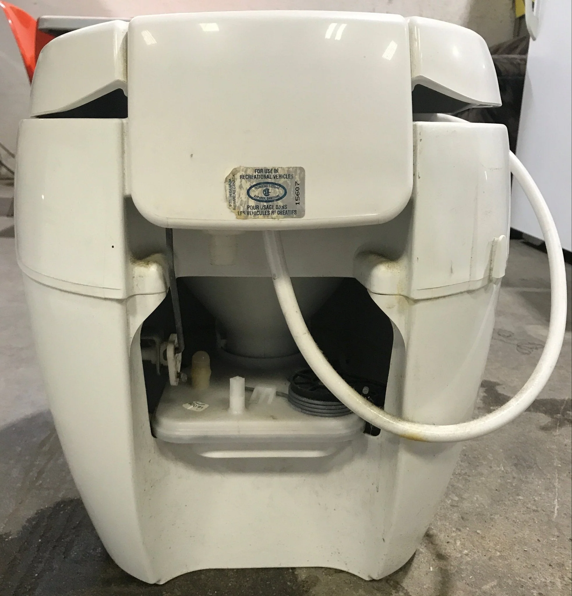 Used Complete Thetford Toilet, Foot Flush, High Profile, White - Bravura - Image 5