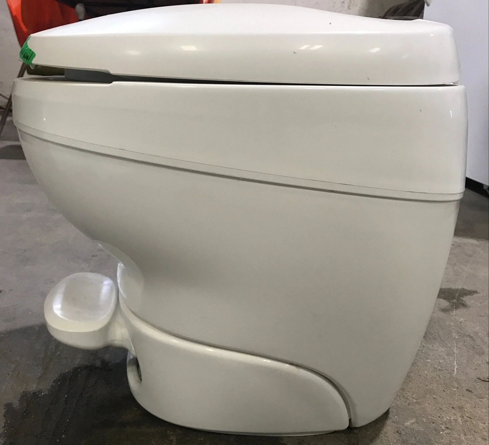 Used Complete Thetford Toilet, Foot Flush, High Profile, White - Bravura - Image 6