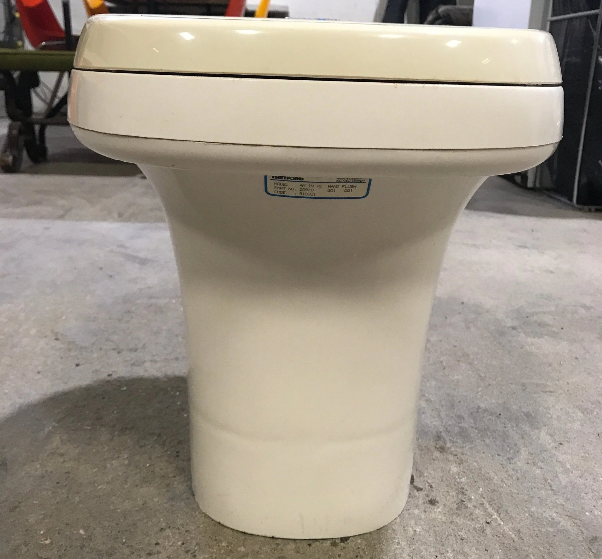Used Complete Thetford Toilet, Hand Flush, High Profile, Off-White - AQUA MAGIC IV , 20920