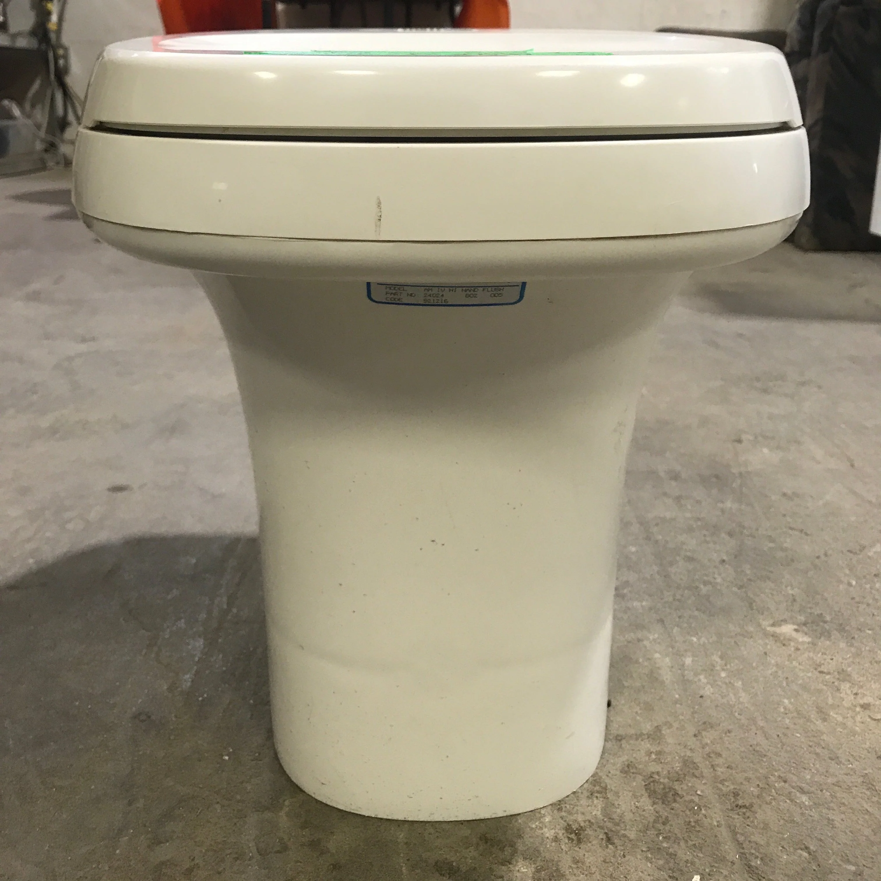 Used Complete Thetford Toilet, Hand Flush, High Profile, Off-White - AQUA MAGIC IV , 24024