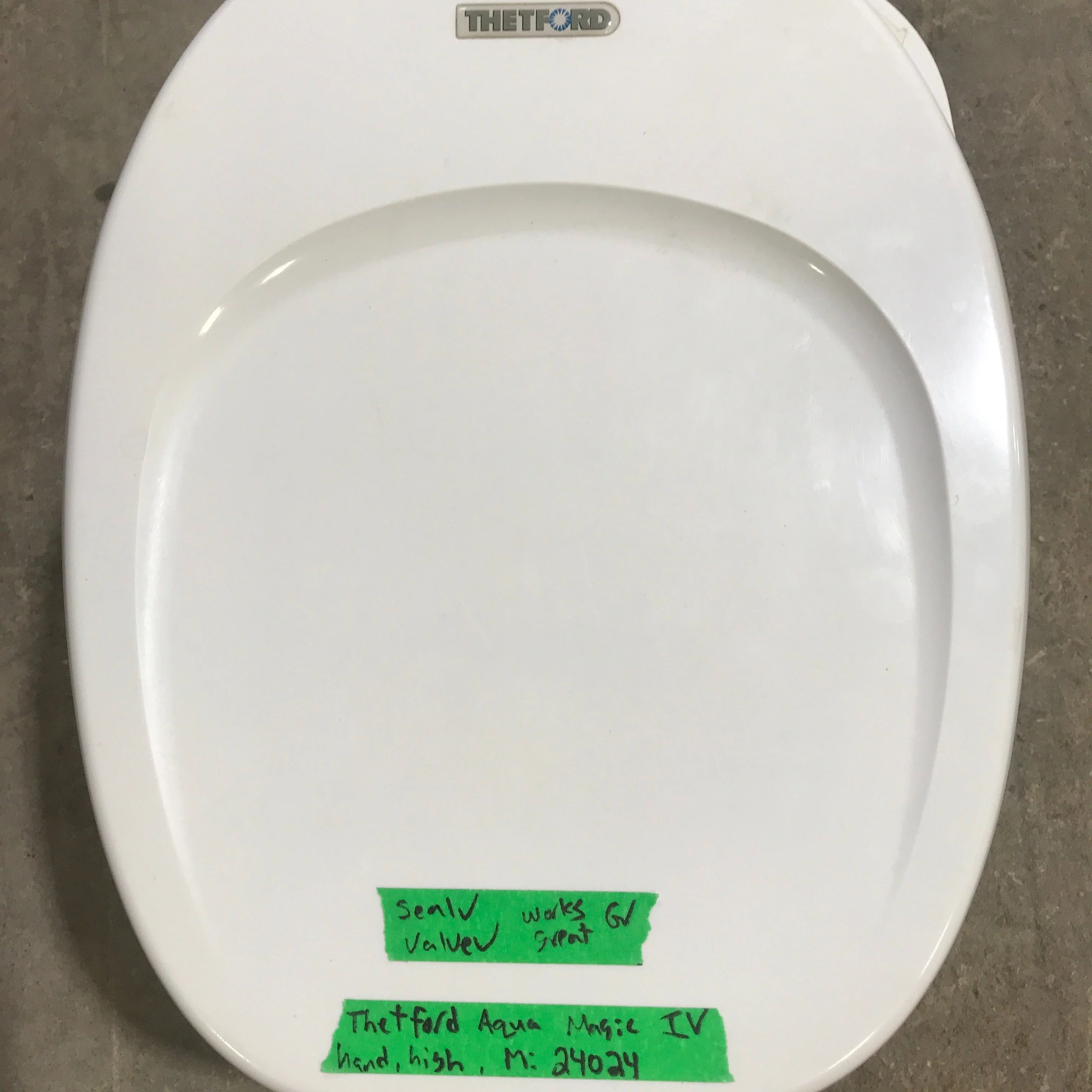 Used Complete Thetford Toilet, Hand Flush, High Profile, Off-White - AQUA MAGIC IV , 24024 - Image 3