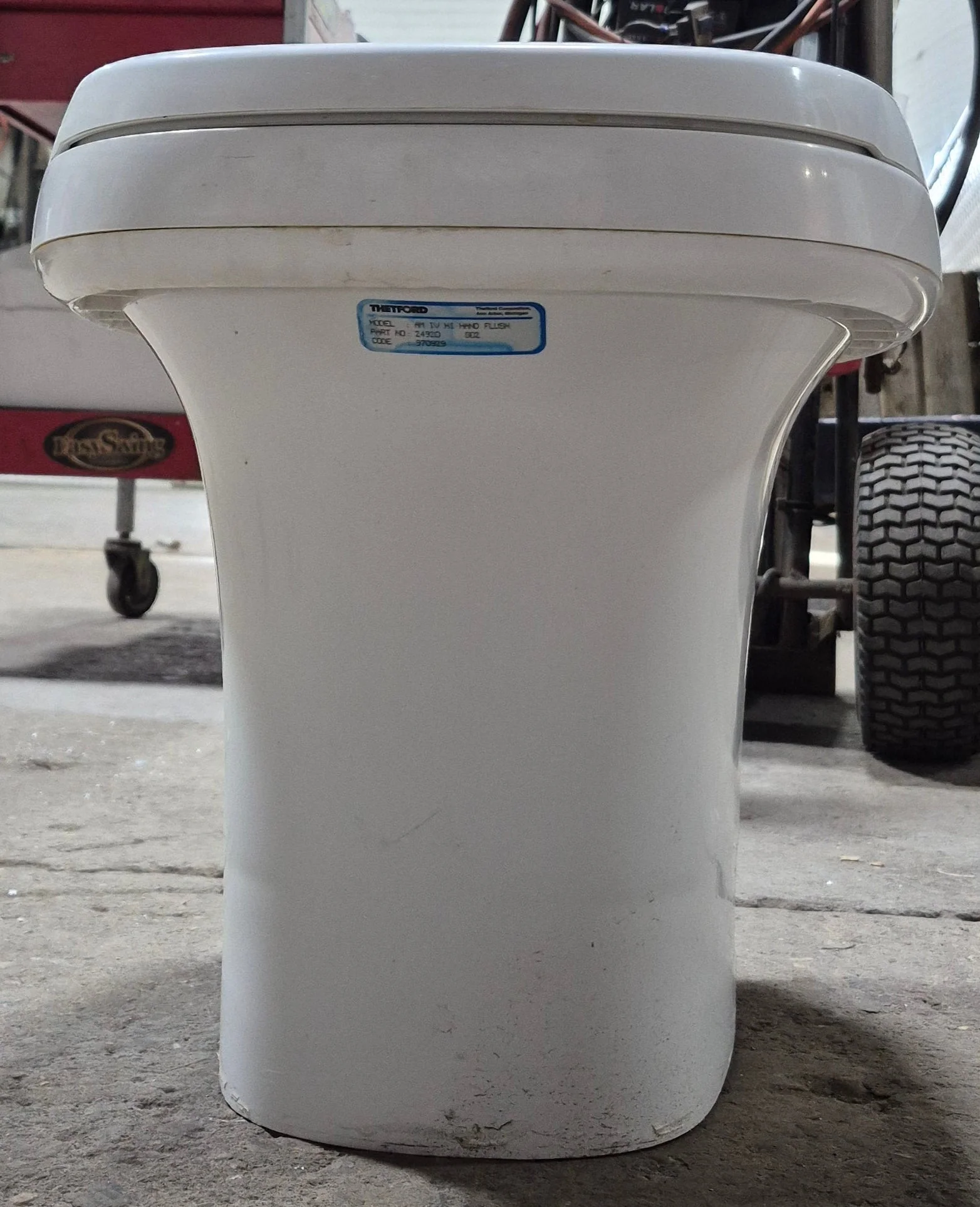 Used Complete Thetford Toilet, Hand Flush, High Profile, Off-White - AQUA MAGIC IV , 24920