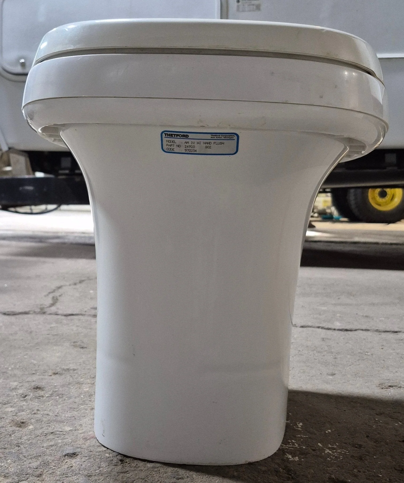 Used Complete Thetford Toilet, Hand Flush, High Profile, Off-White - AQUA MAGIC IV , 24920
